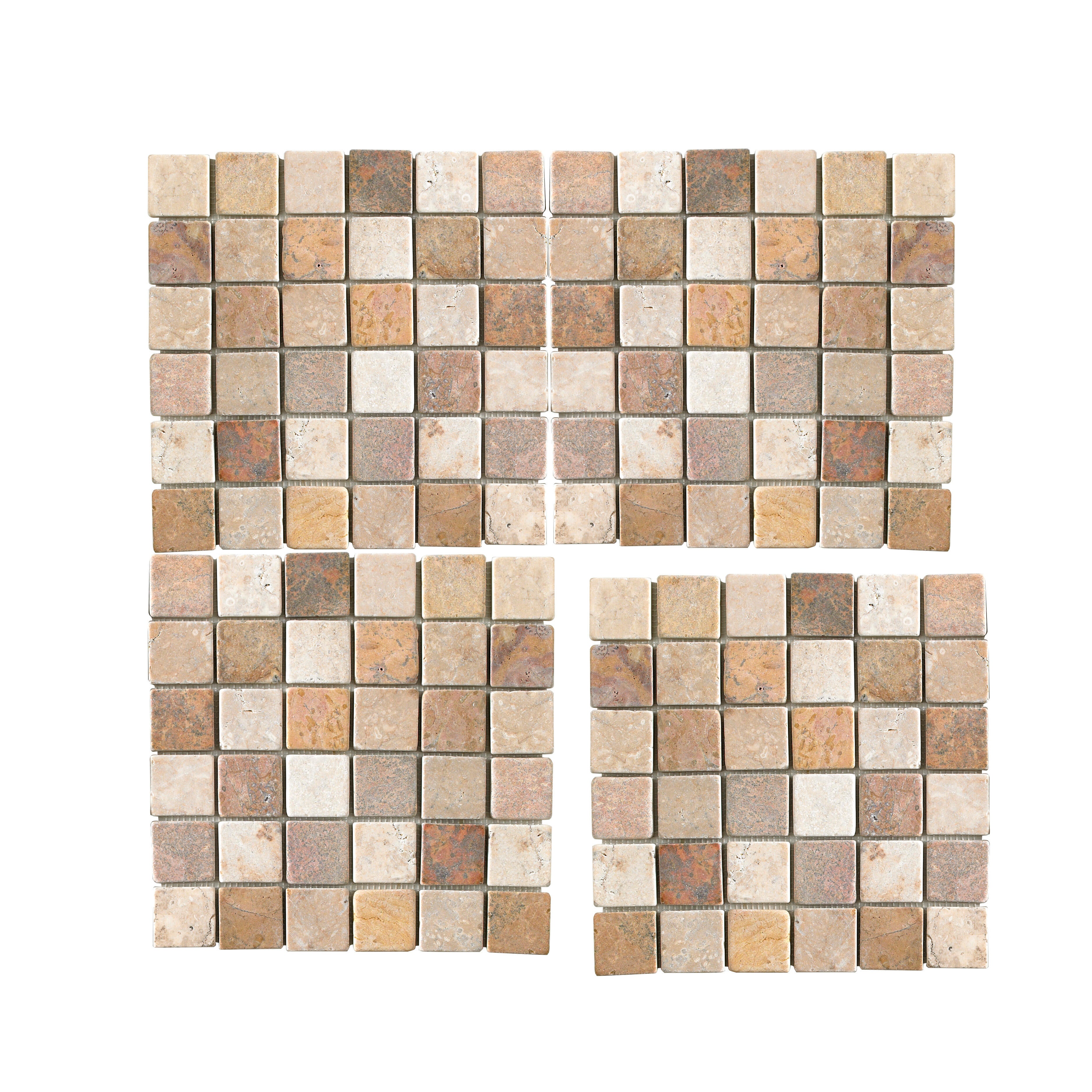 Azulejo mosaico mármol efecto piedra multicolor 30x30 cm c1