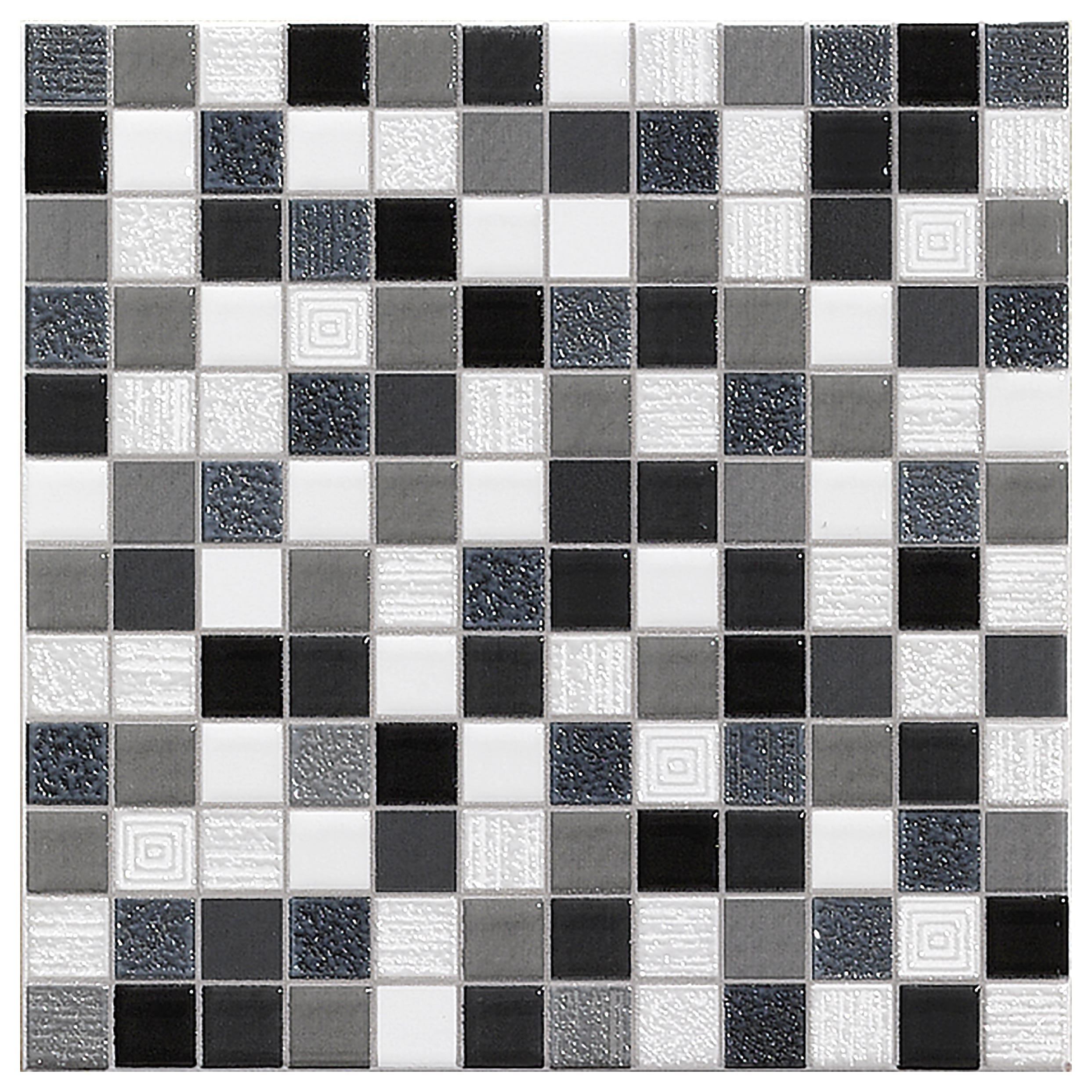 Vector Listelos Pack de 4 listelos cerámica Cubik negro y gris 20x20cm | Leroy Merlin