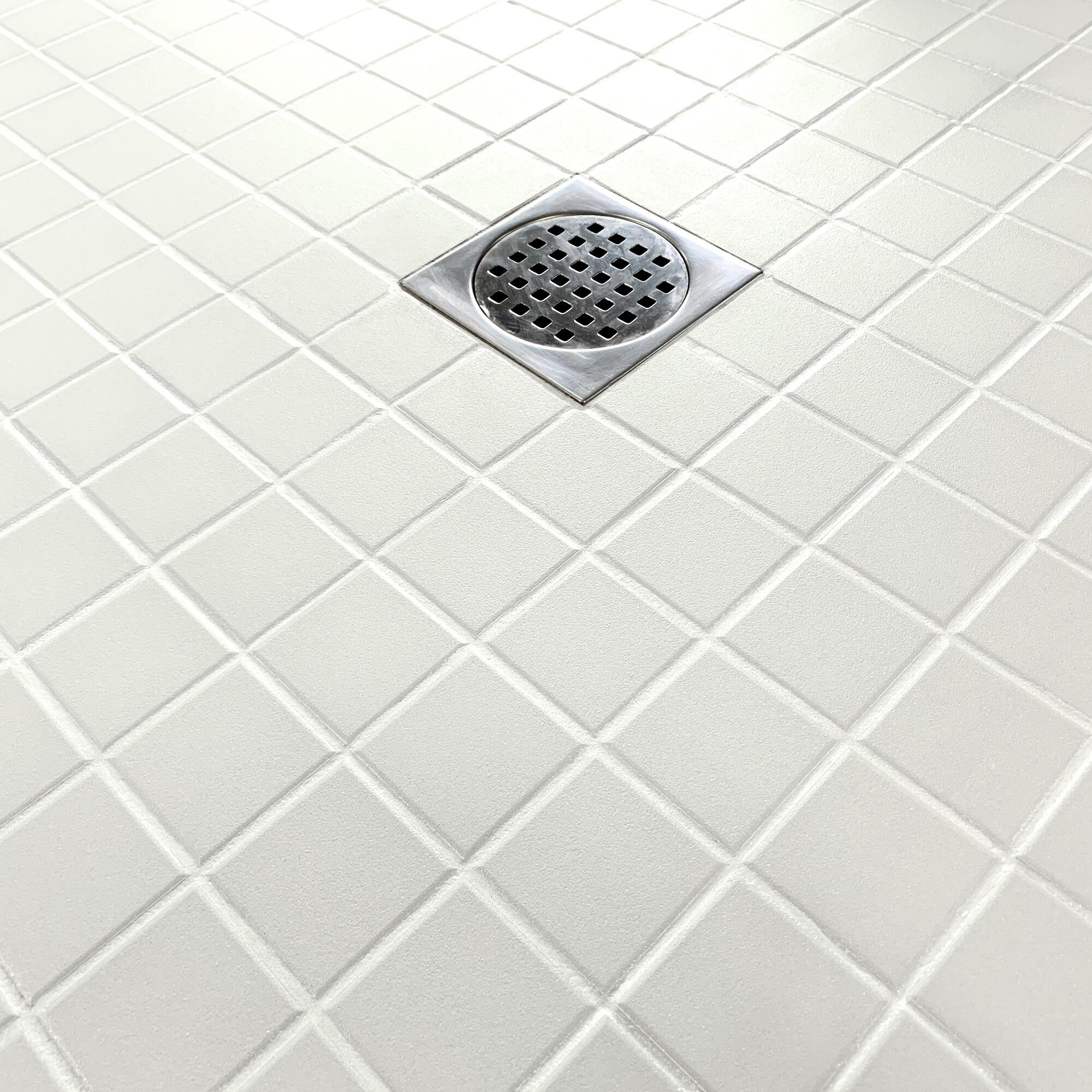 Azulejo mosaico cerámica Dover efecto color plano blanco 30.6x30.6 cm C3 - 7
