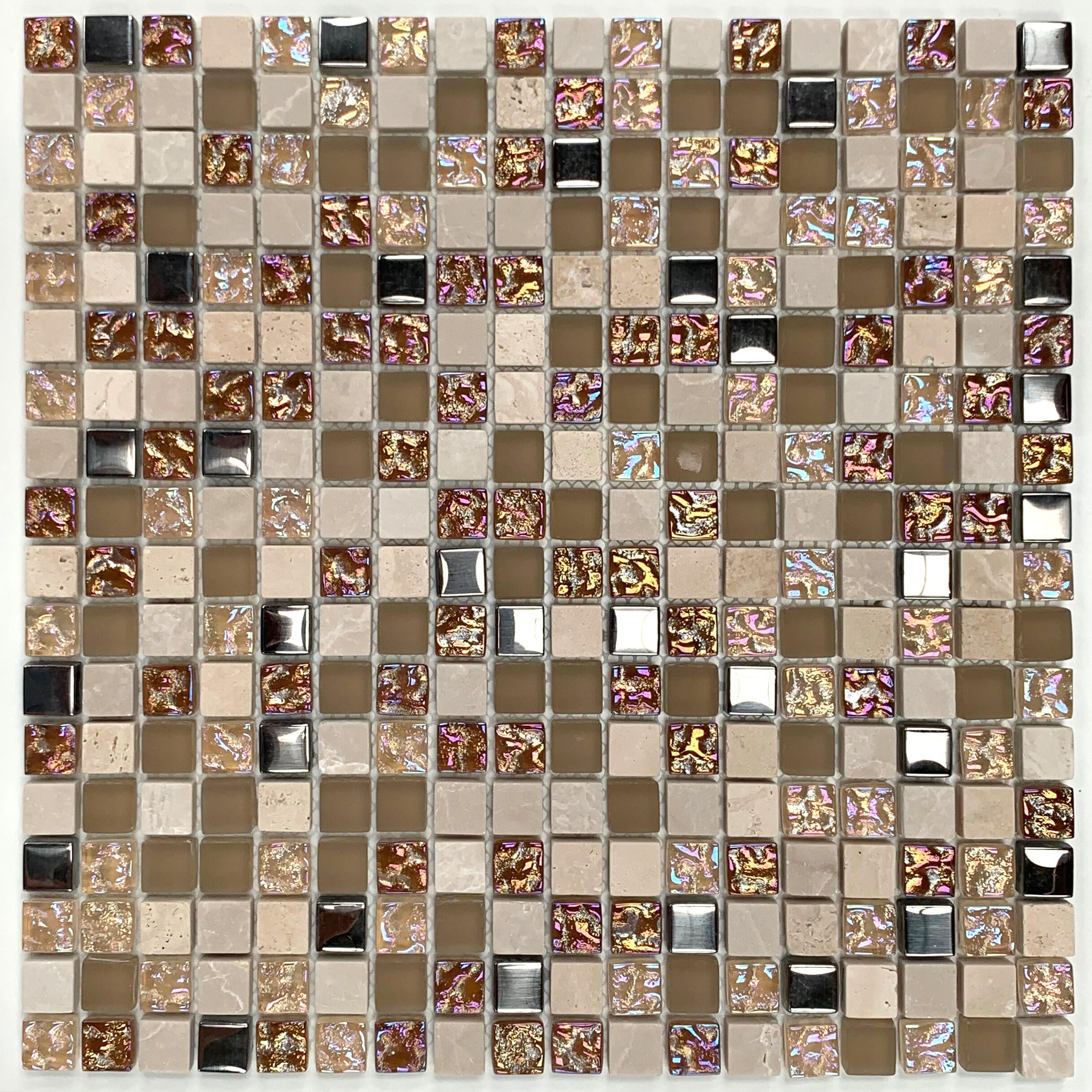 Azulejo mosaico mármol lagos efecto piedra beige 30x30 cm