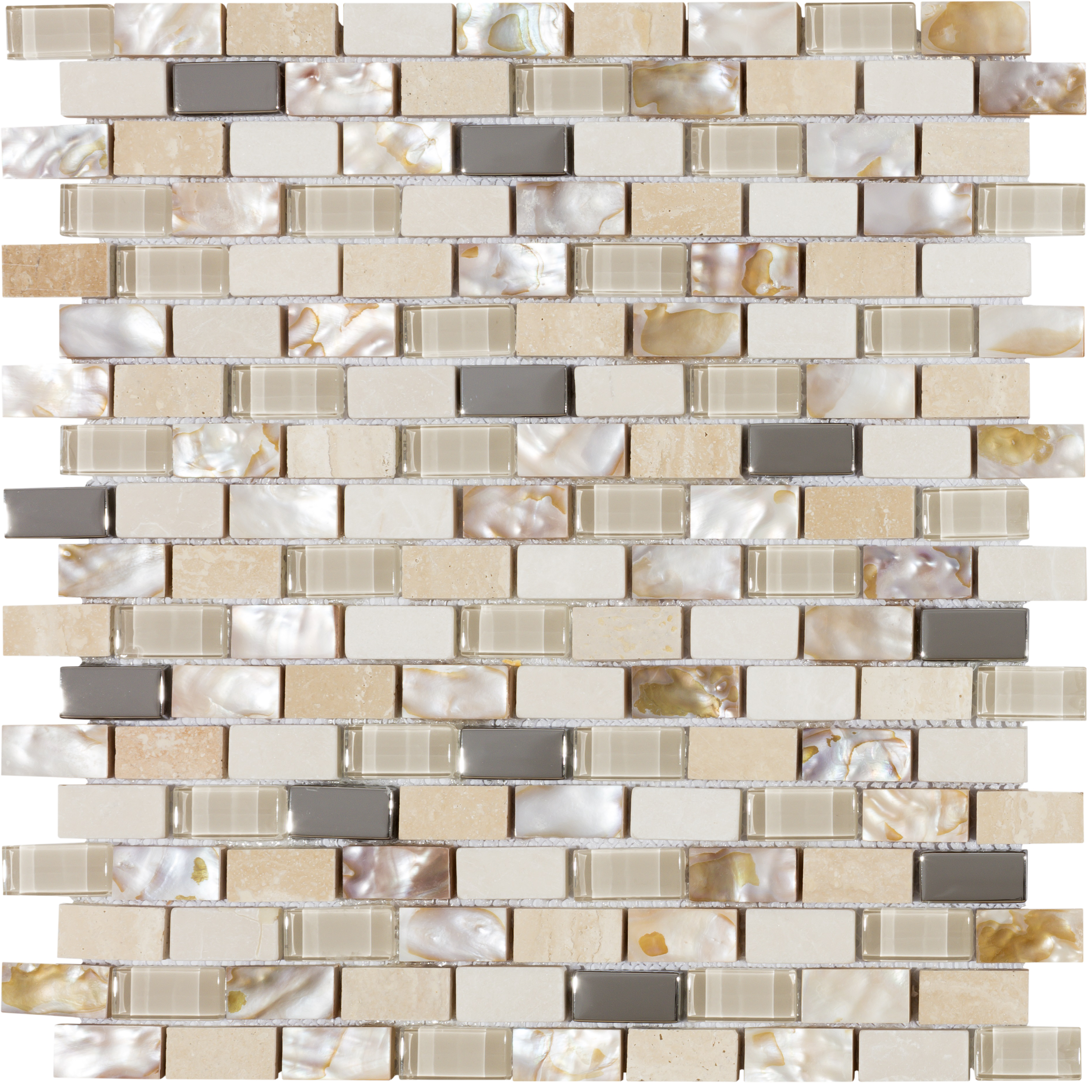 Azulejo mosaico mármol nacar efecto piedra beige 30x30 cm