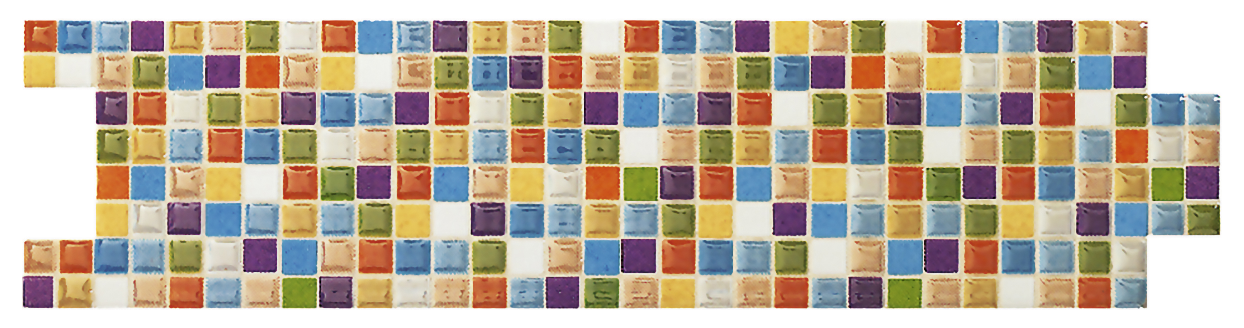 Pack de 4 listelos cerámica geo multicolor 25x6.5cm