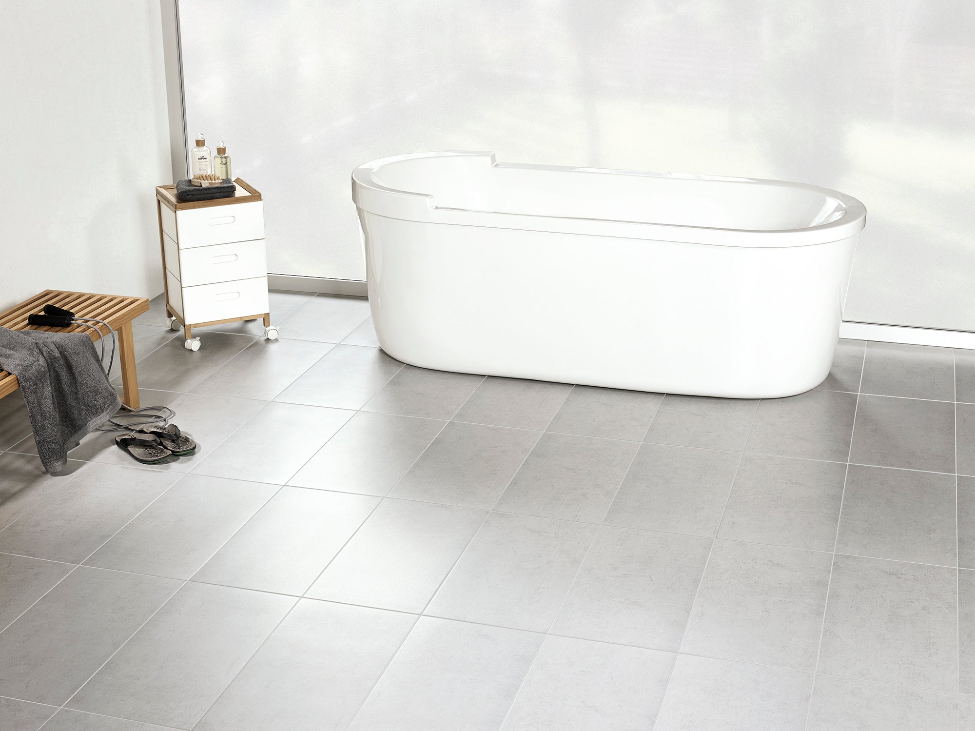 Suelo/azulejo porcelánico new spazio efecto cemento gris 31.6x60.8 cm c1 artens