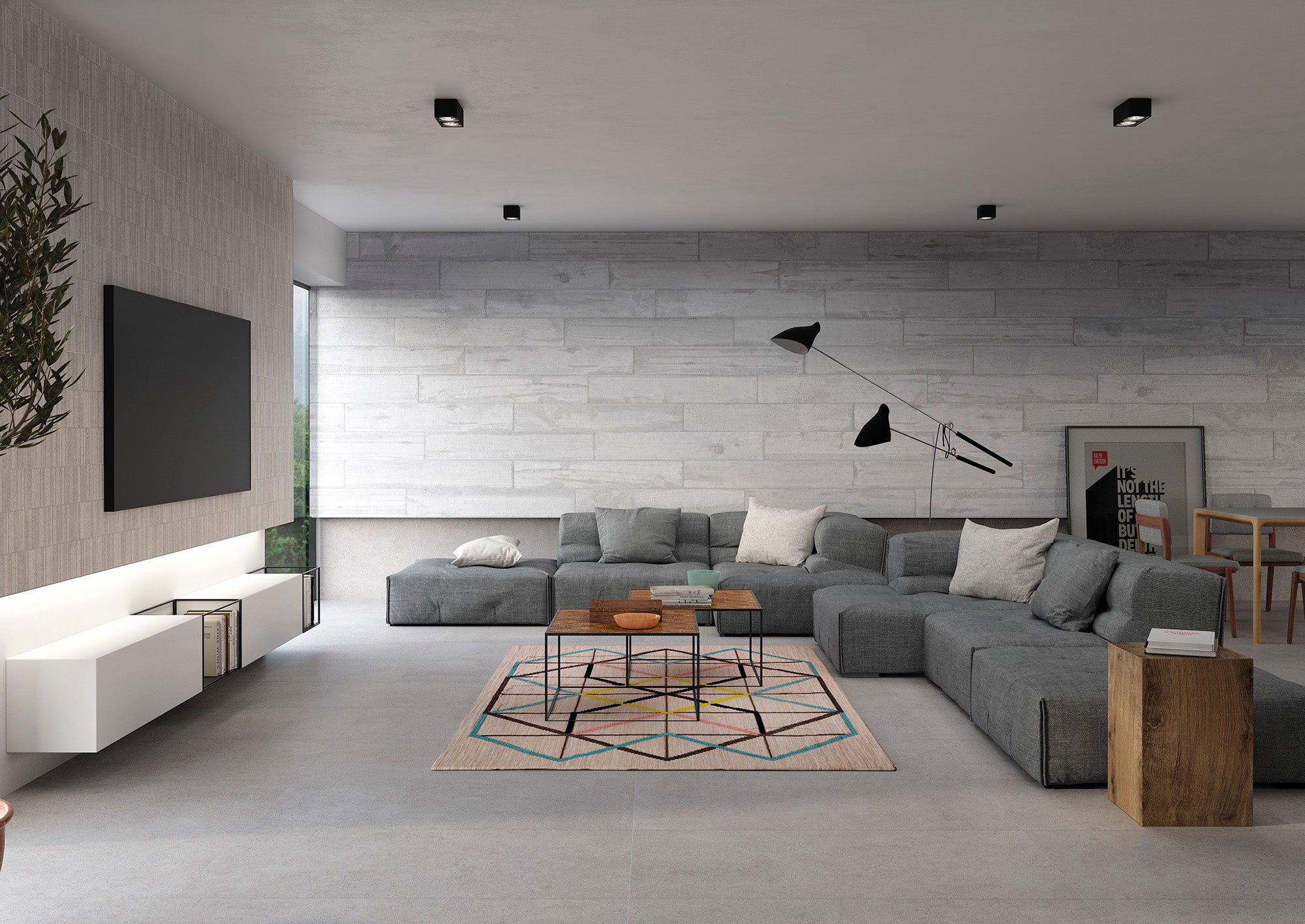 Suelo/azulejo cerámico sassi efecto cemento beige 32x62.5 cm c1