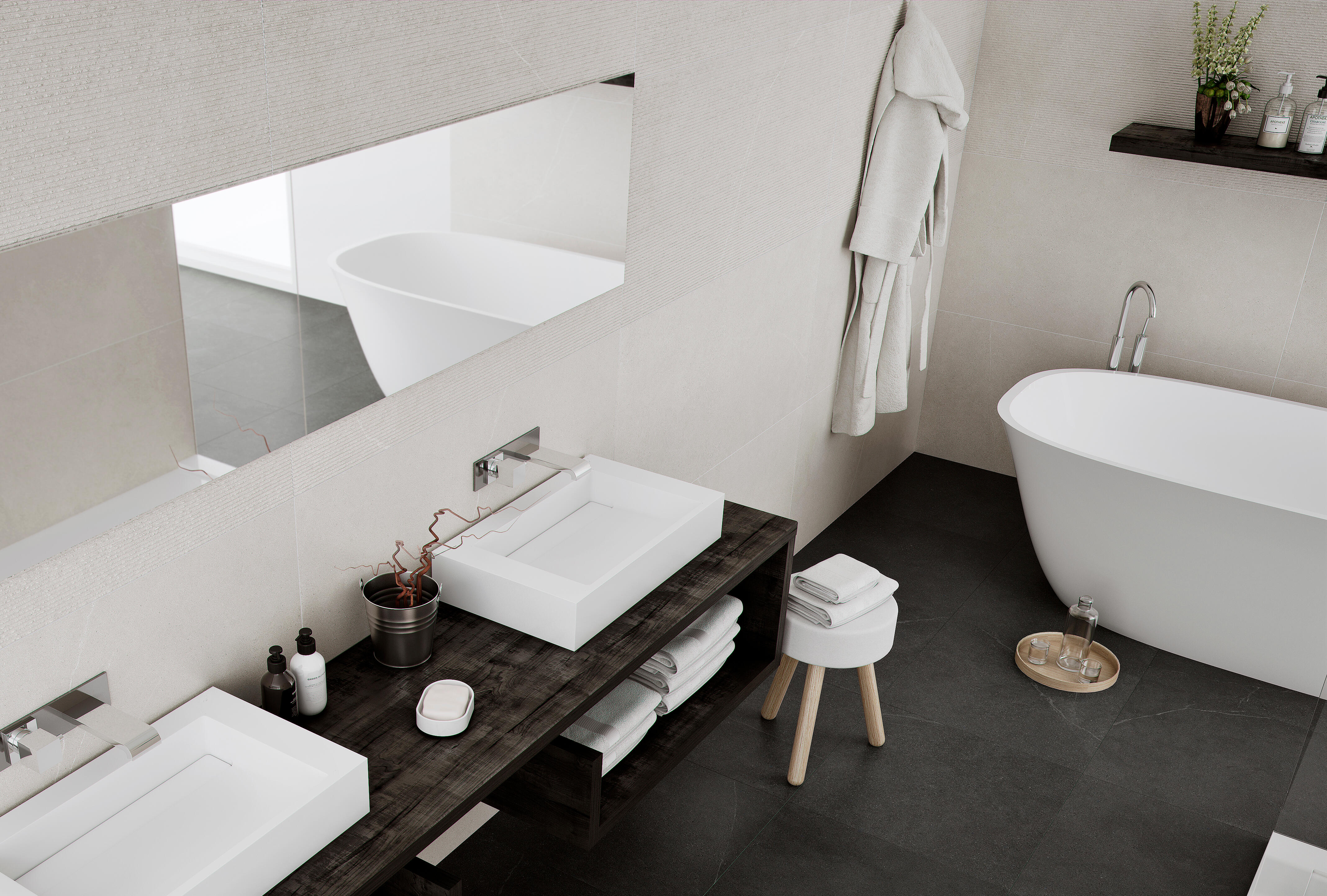 Revestimento cerâmico Norton Wall Cream 30x90 cm - 2