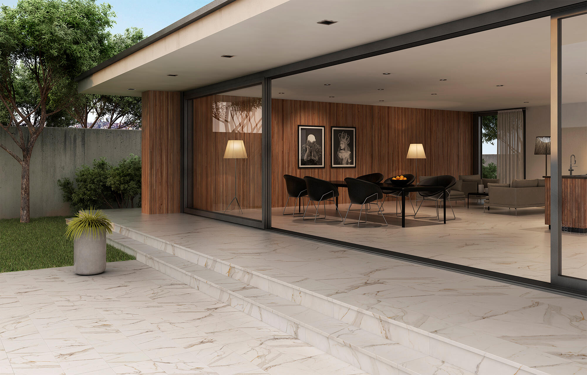 Suelo cerámico marble efecto mármol calacatta 33x66.5 cm c1