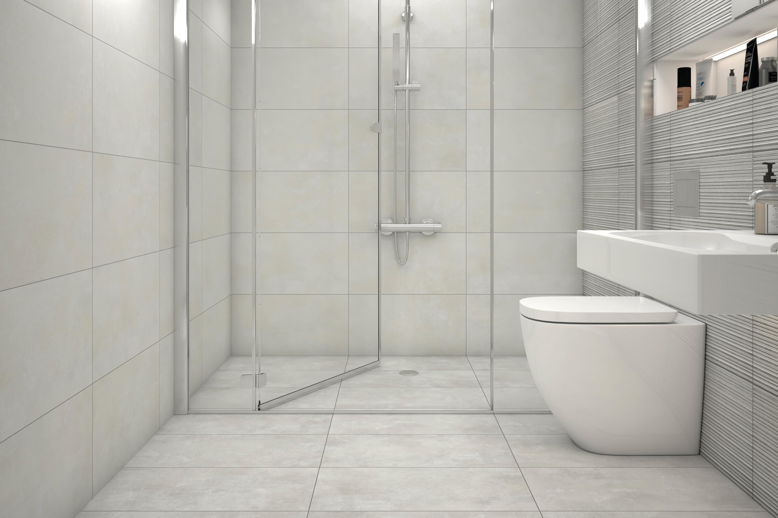 Azulejo porcelánico new spazio efecto cemento gris relieve 31.6x60.8 cm artens