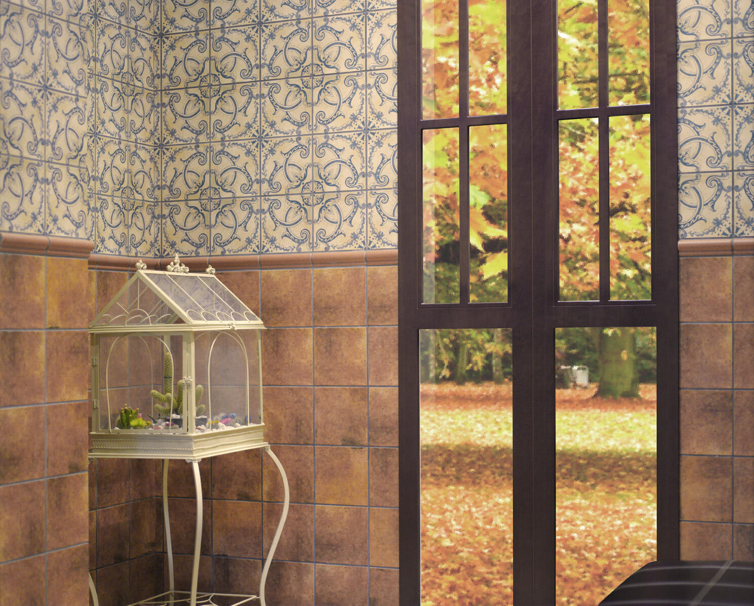 Suelo/azulejo cerámico rustic mainzu efecto terracota barro crema 20x20 cm c1