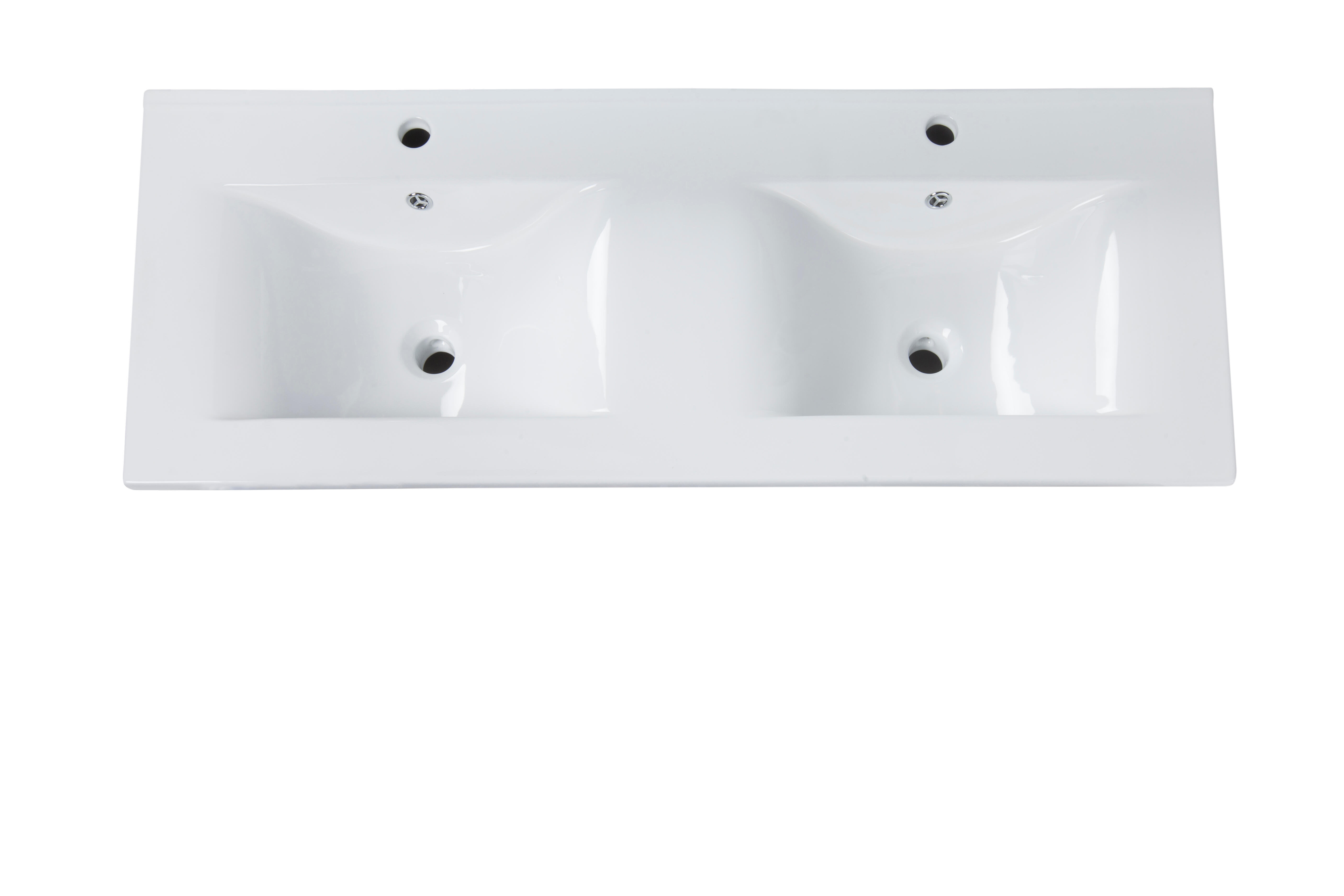 Lavatório de encastrar 121x18x46 cm branco Basins Max - 5
