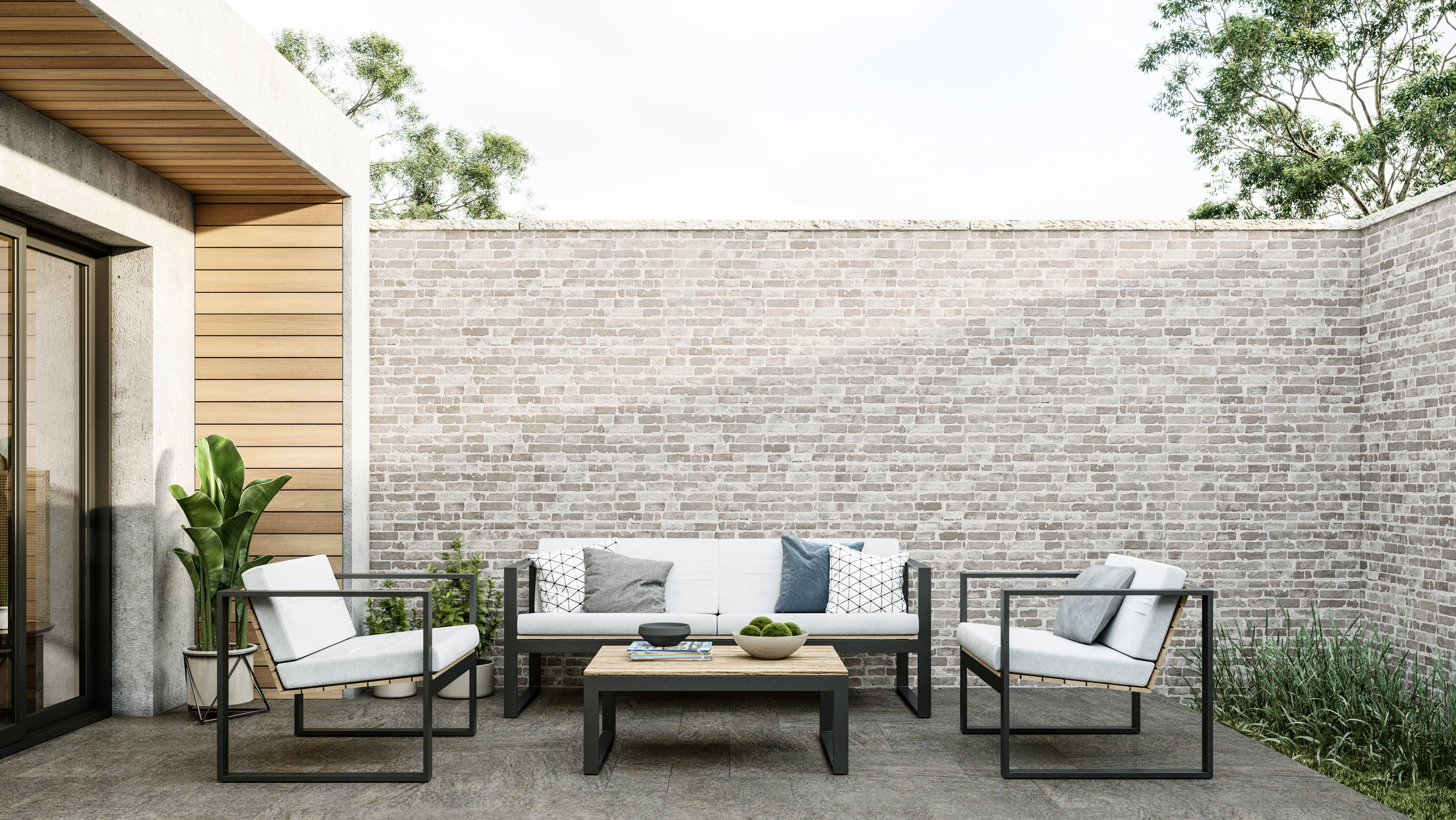 Azulejo porcelánico manhattan efecto ladrillo charcoal 31x56 cm