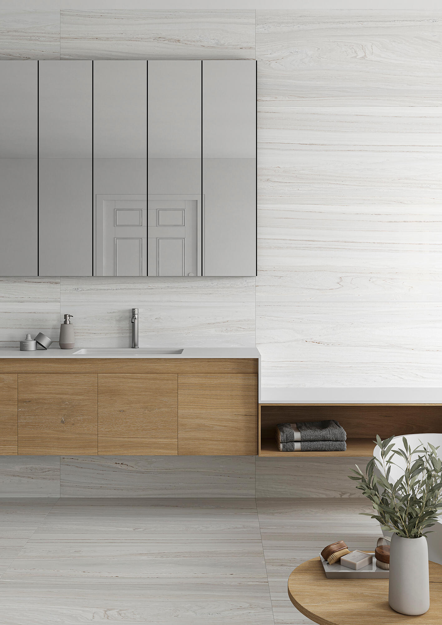 Azulejo porcelánico palissandro efecto mármol natural base mate 32x62.5 cm