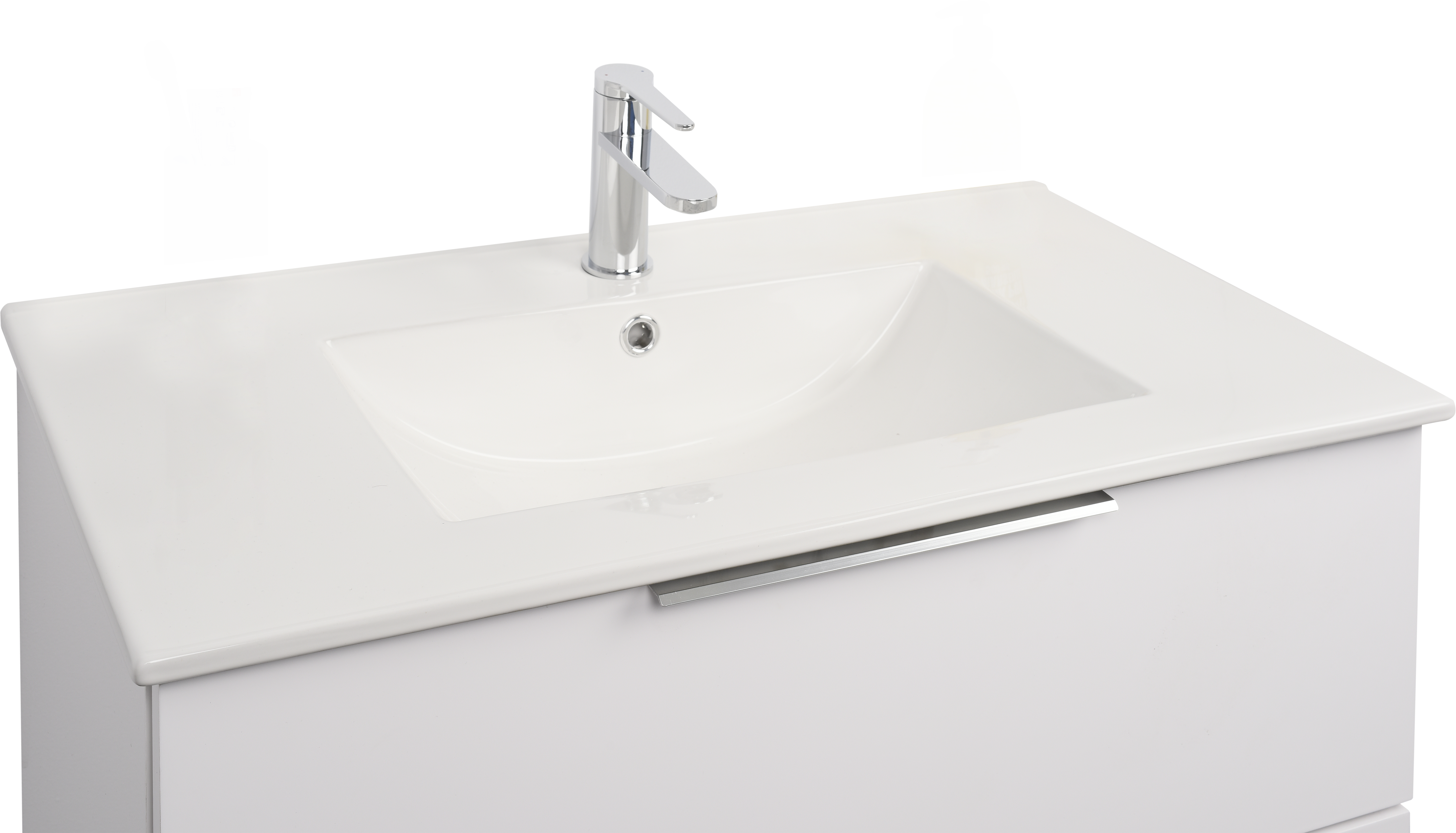 Lavabo a incasso rettangolare vasca centrale Essential L 81 x H 16 x P 46 cm in ceramica bianco lucido - 23