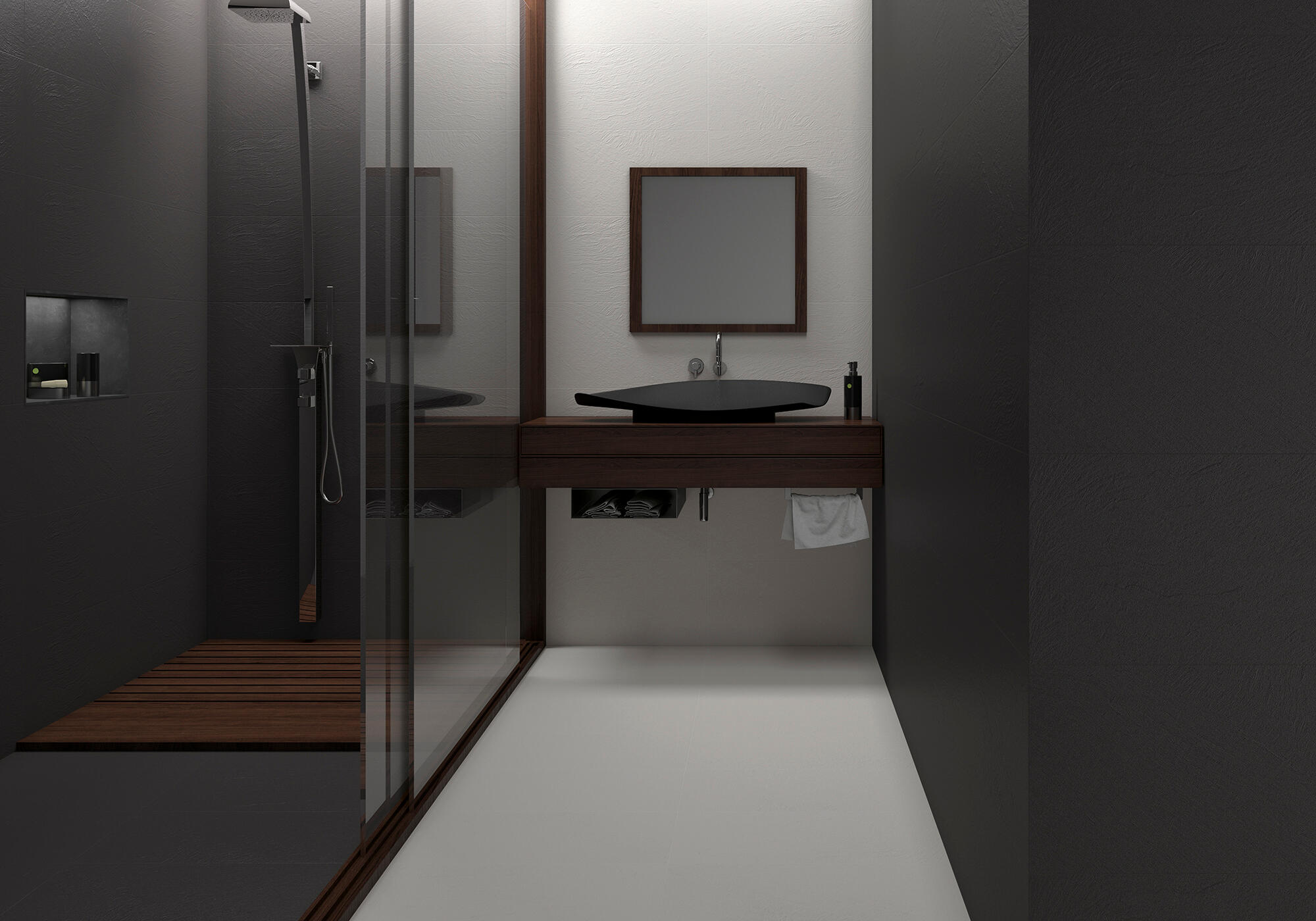 Suelo/azulejo porcelánico tempo efecto piedra negro 30.6x59.8 cm c1 artens