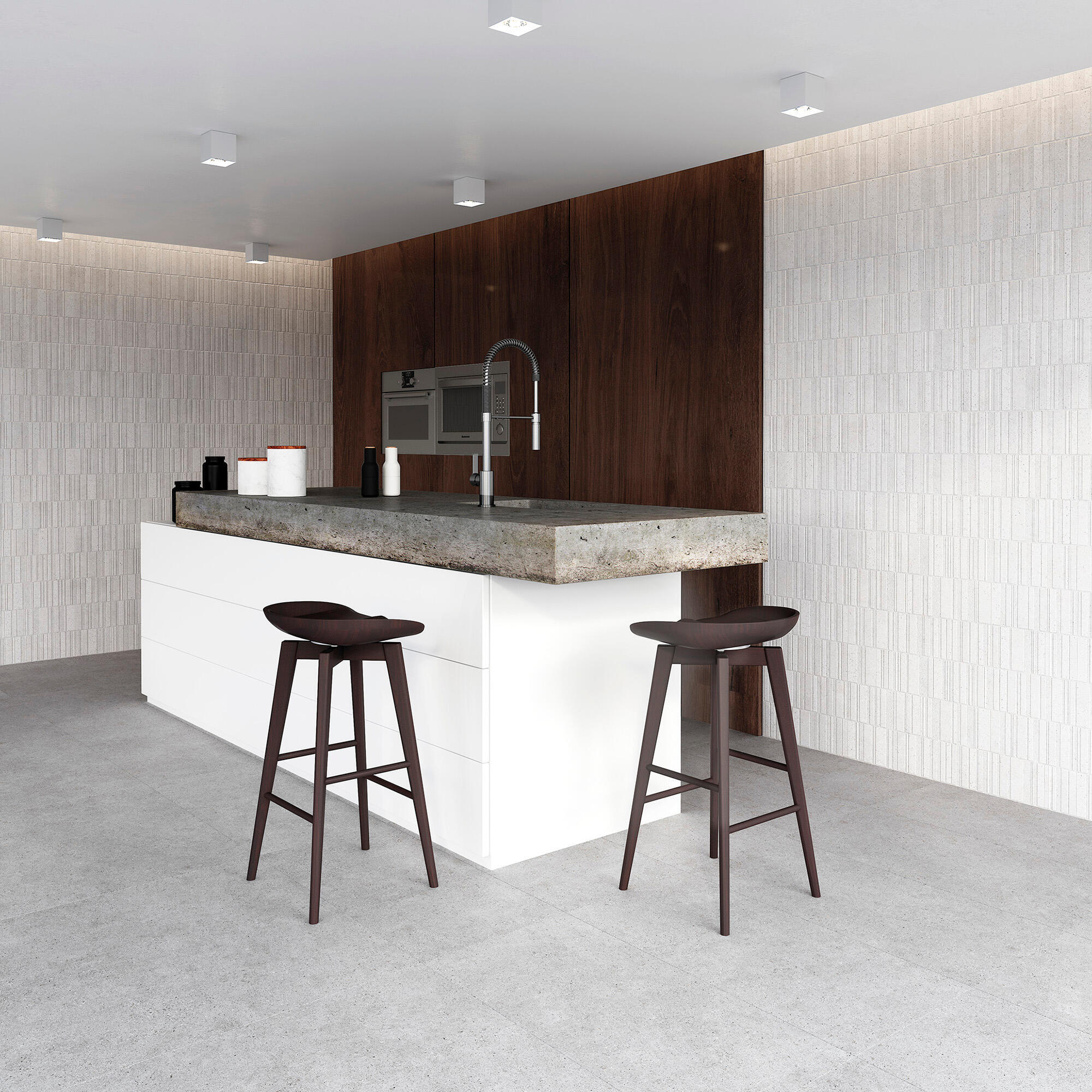 Suelo/azulejo cerámico sassi efecto cemento blanco 32x62.5 cm c1