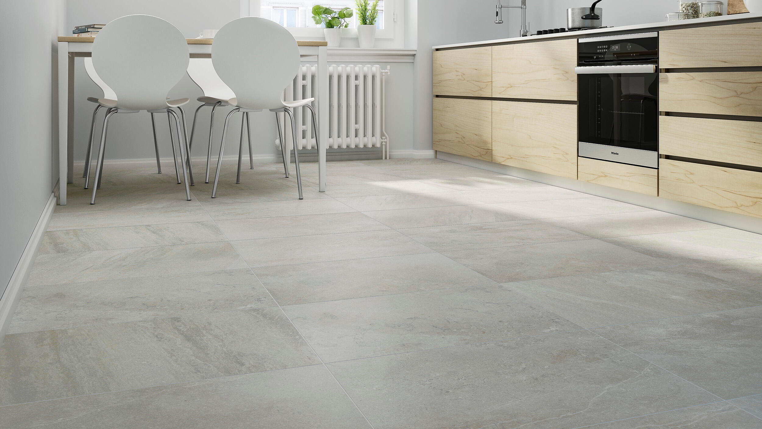 Suelo/Azulejo porcelánico Stratos efecto piedra almond 40.8x66.2 cm ...