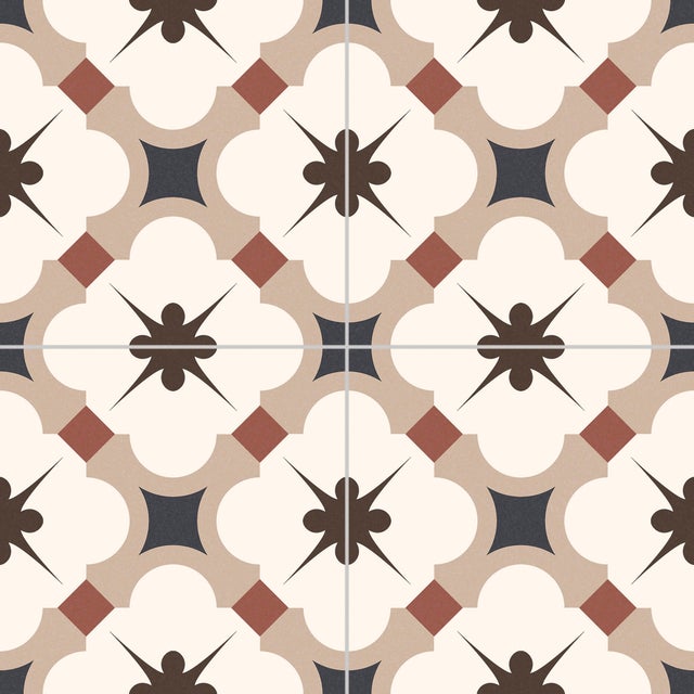 Suelo/Azulejo porcelánico Grace efecto hidráulico beige 33.15x33.15 cm C1