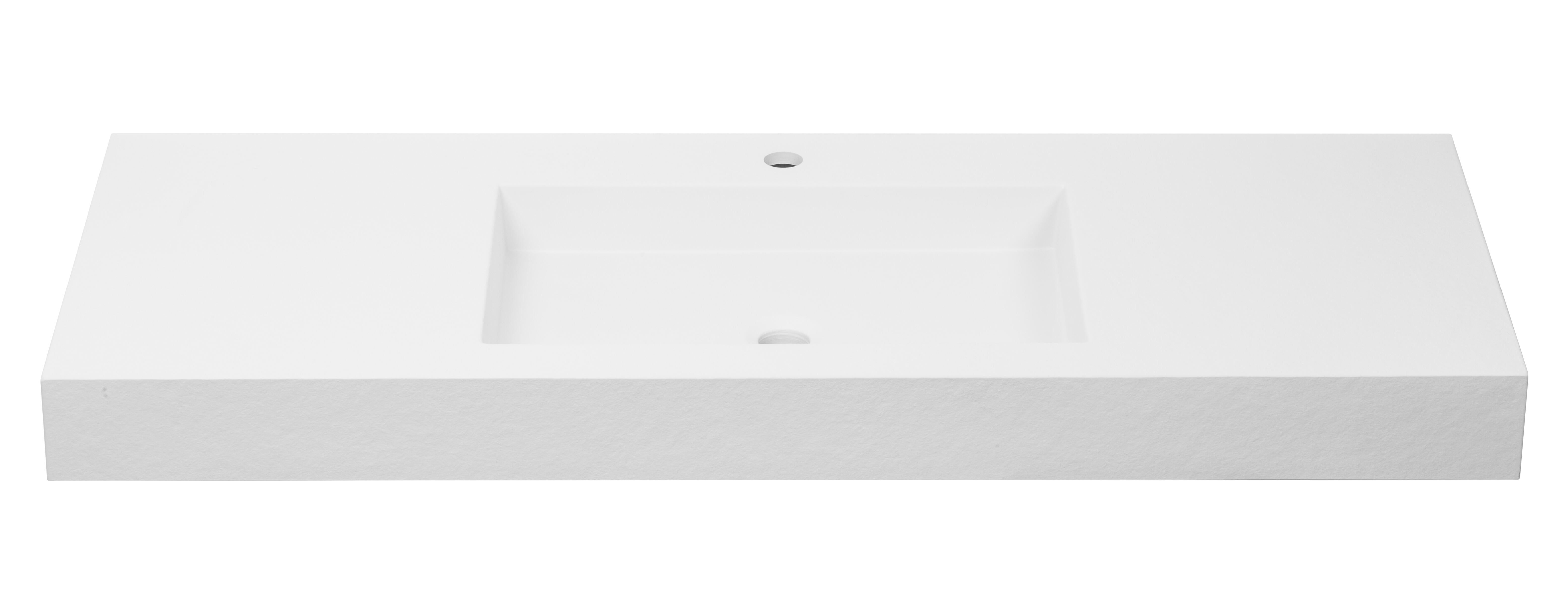 Lavabo suspendido gel coat radiance blanco 140x11.5x46 cm