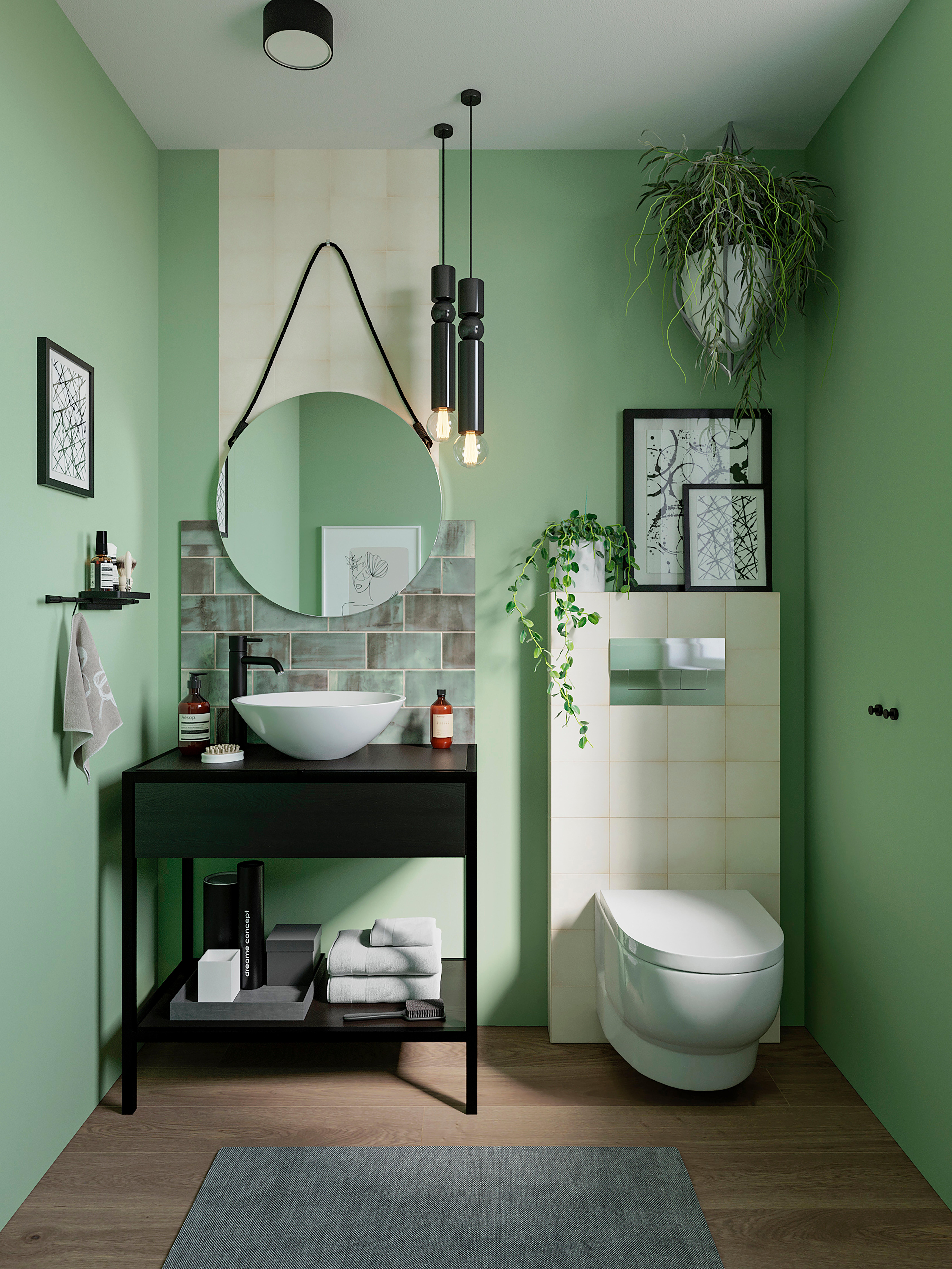 Espejo sin moldura redondo Vintage  60x60 cm - 2