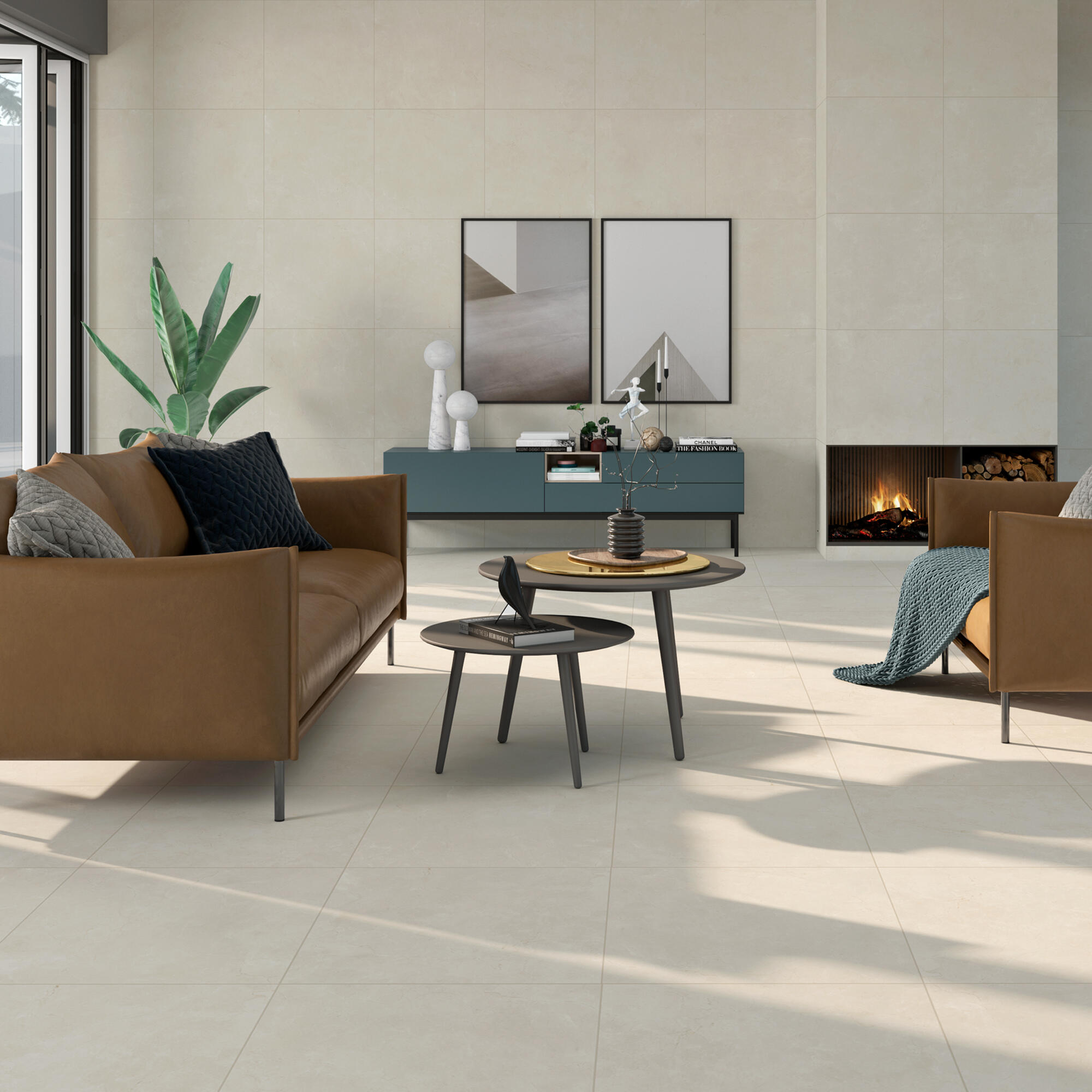 Suelo porcelánico nanga efecto piedra beige 60x60 cm c1 artens