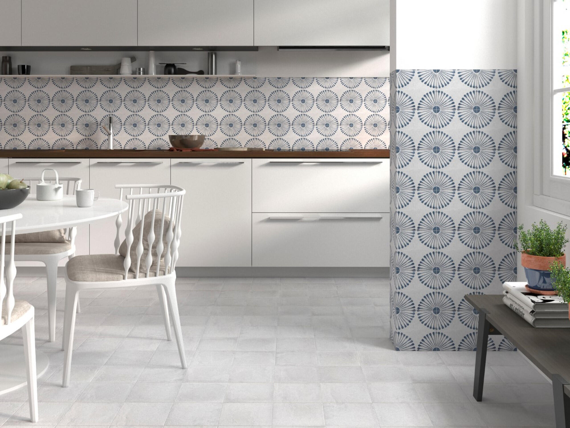 Suelo/azulejo porcelánico carino efecto hidráulico infantas 20x20 cm