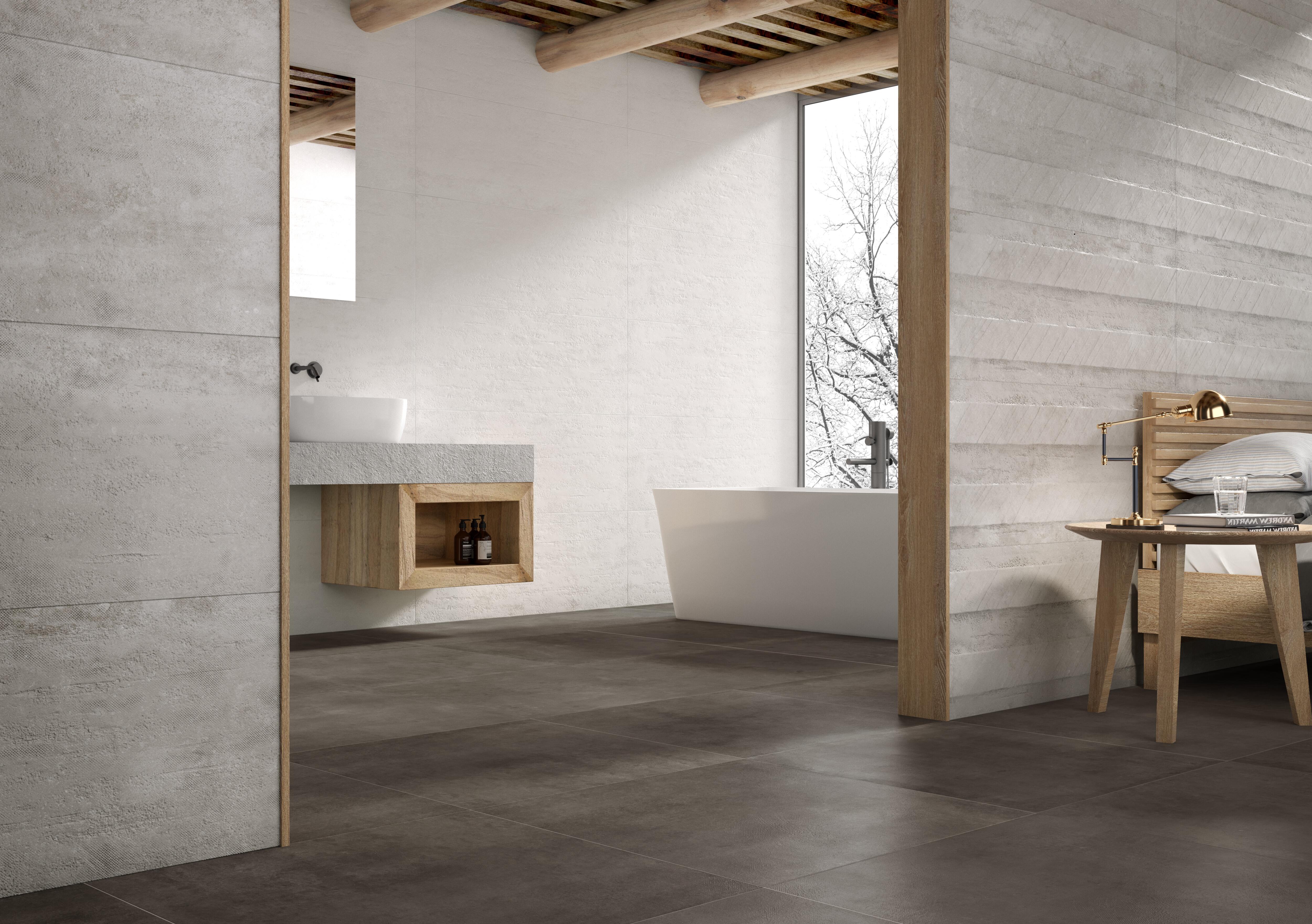 Azulejo Texture efecto cemento beige 45x120 cm GRESPANIA | Leroy Merlin