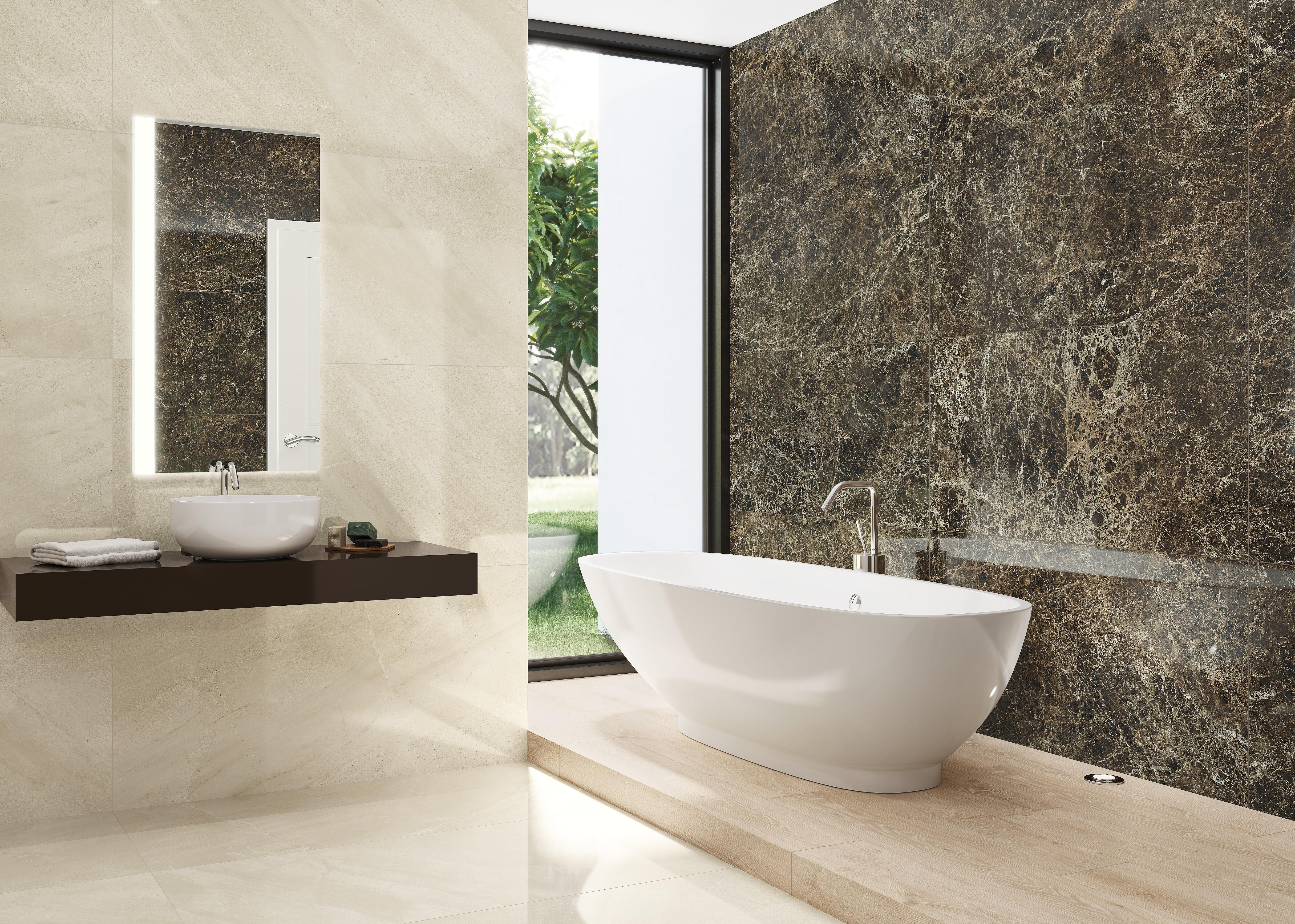Suelo porcelánico emperador efecto mármol gris 59x119 cm grespania