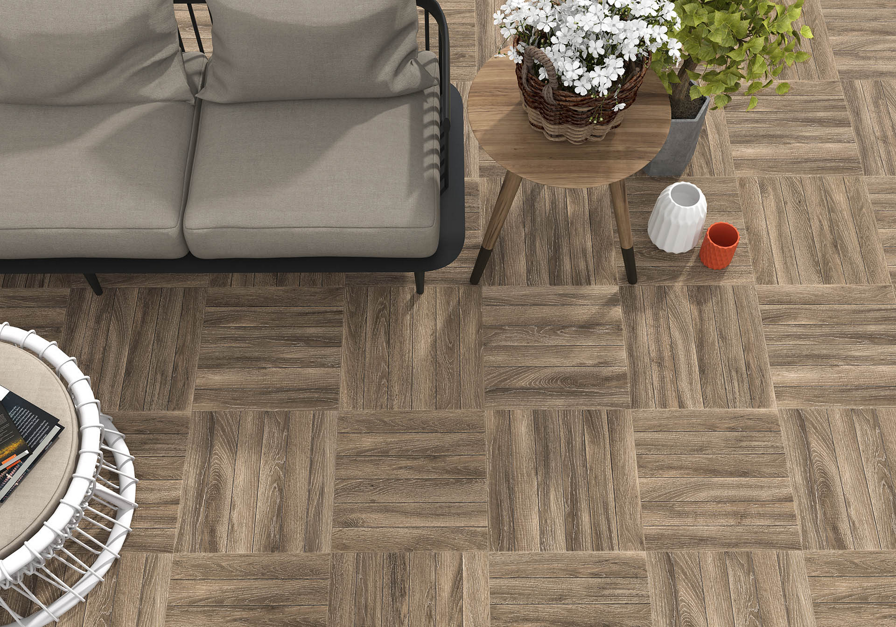 Suelo porcelánico Irazu efecto madera roble 45x45 cm C3 - 5