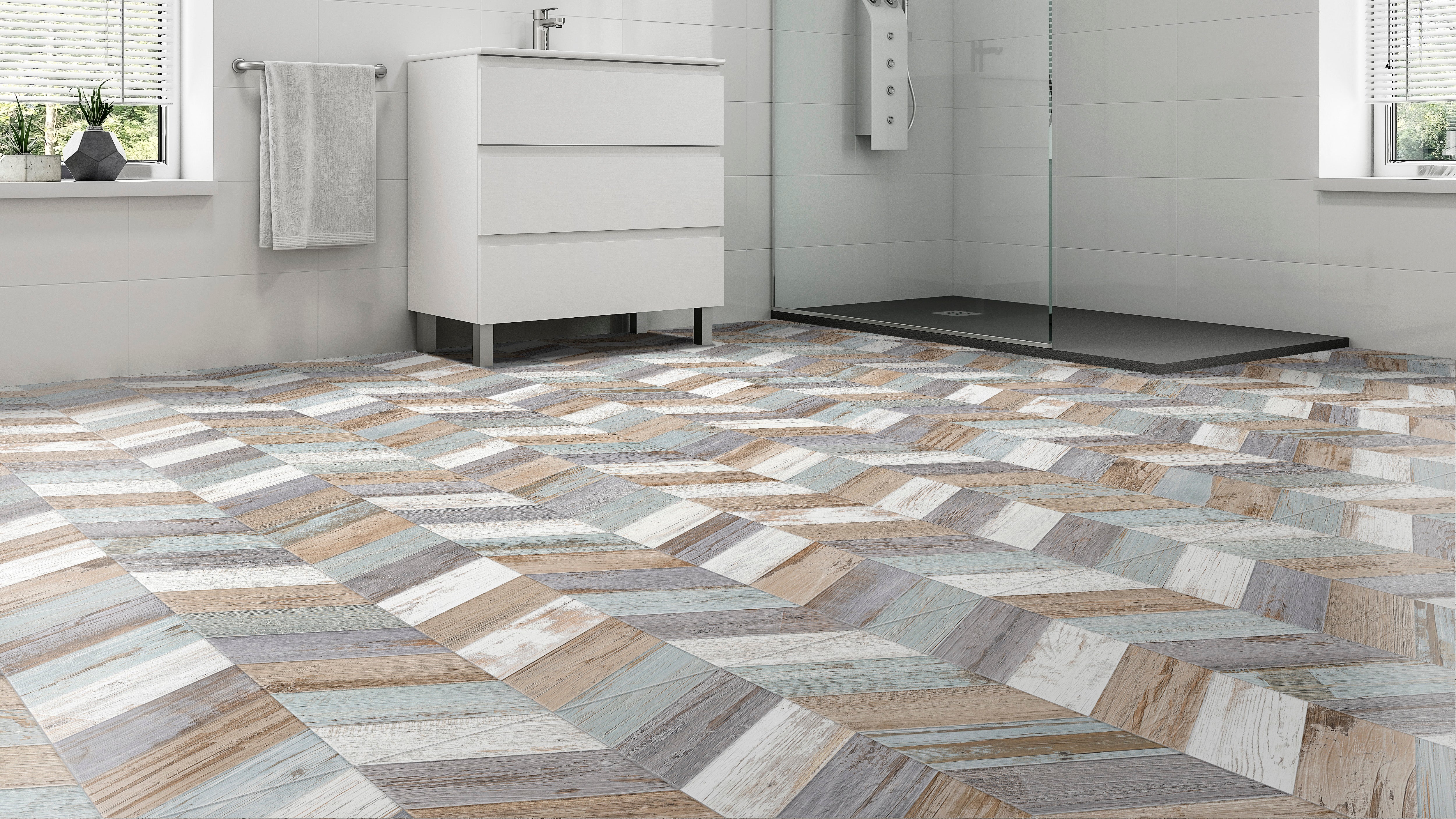 Suelo porcelánico tribeca efecto madera spiga mix 45x90 cm c1