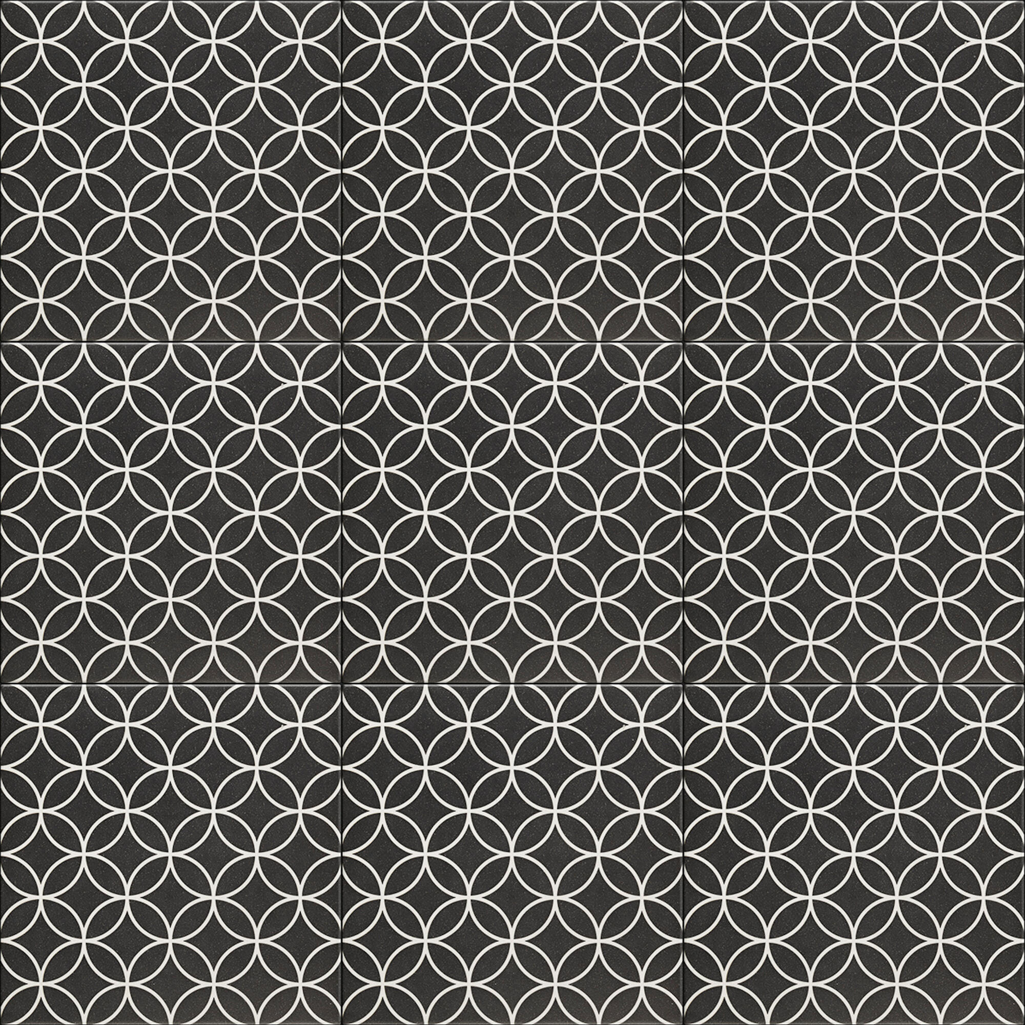 Suelo/azulejo cerámico samara efecto hidráulico negro 20x20 cm
