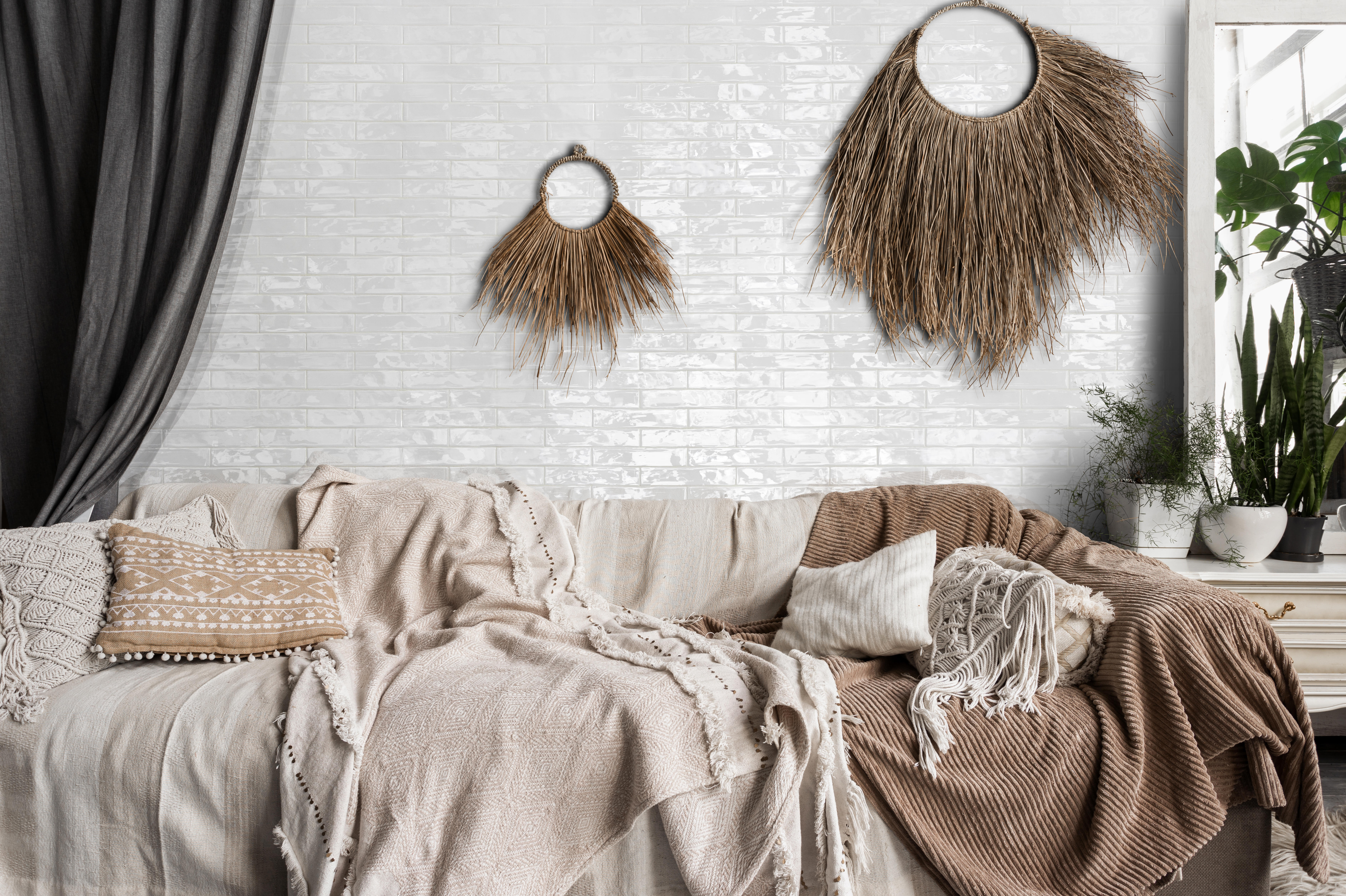 Azulejo cerámico spring efecto zellige, deslustrado blanco 5x25 cm