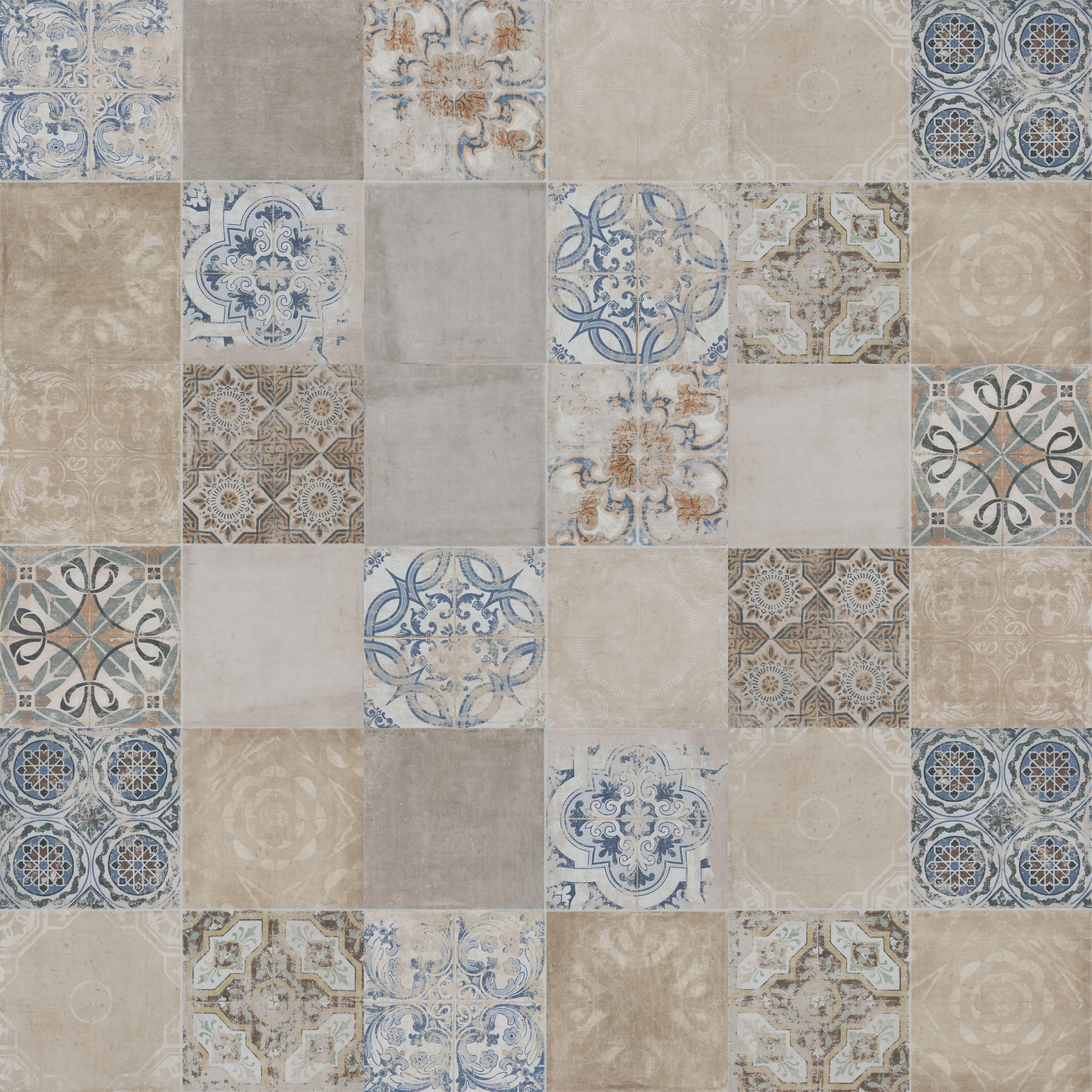 Suelo cerámico Alcazar efecto hidráulico beige 45x45 cm C2 ARTENS - 6
