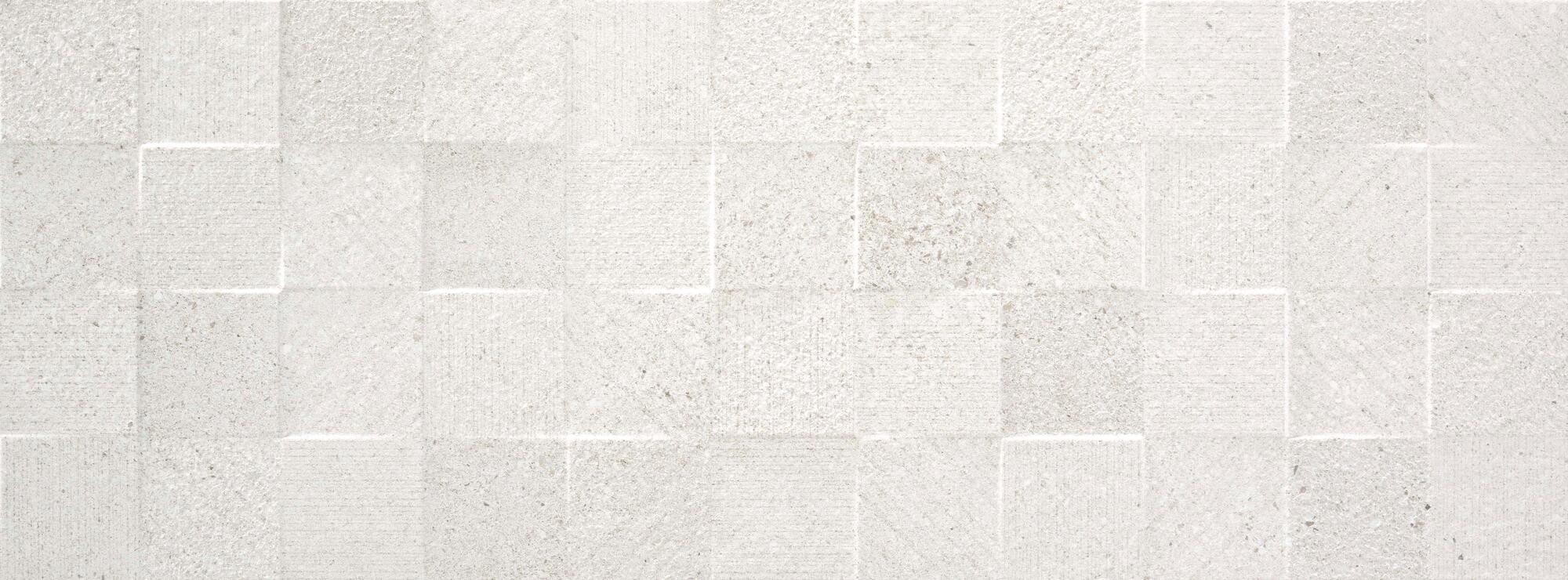 Azulejo cerámico homestone efecto piedra, mosaico blanco 33.3x90 cm