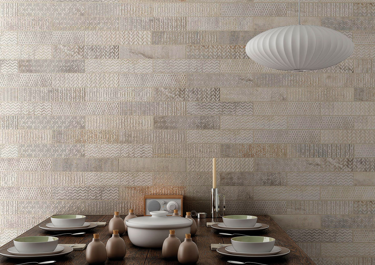 Azulejo porcelánico brickbold efecto piedra deco ocre 33.15x33.15 cm