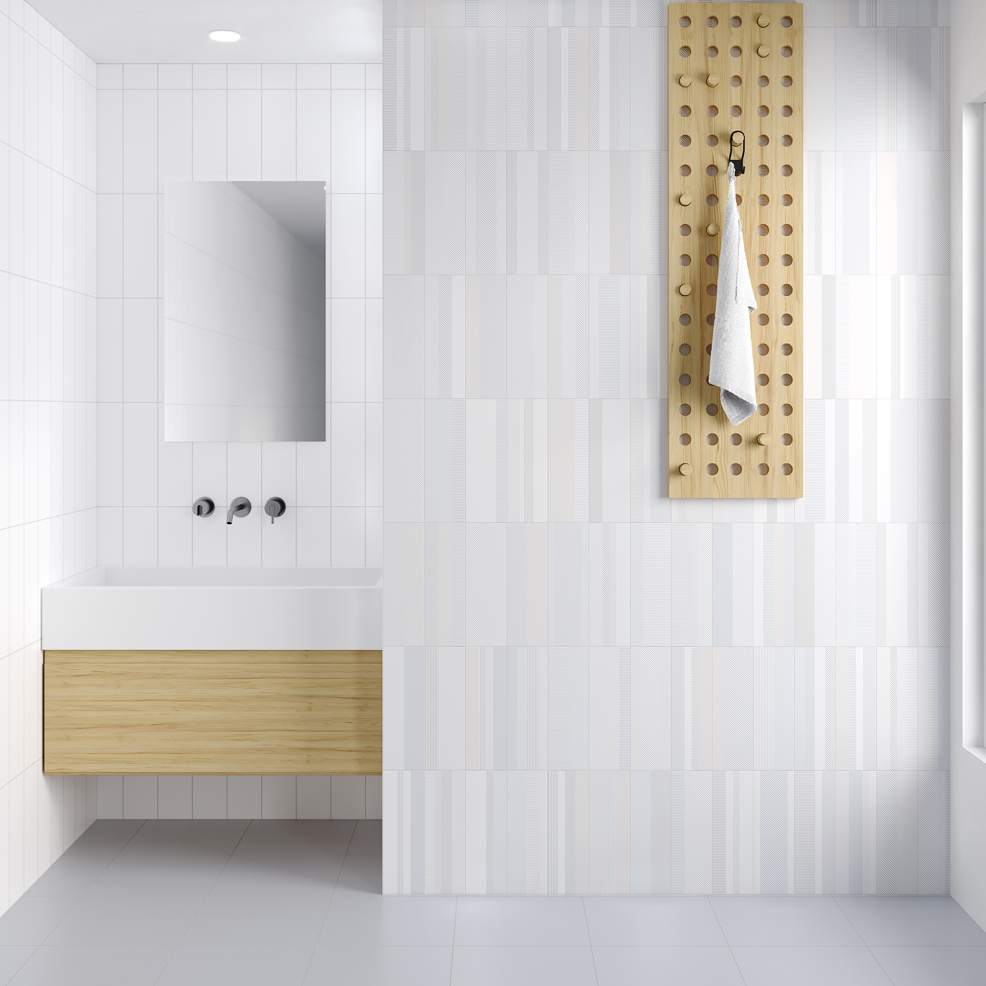 Azulejo porcelánico neutral efecto blanco 33.15x33.15 cm