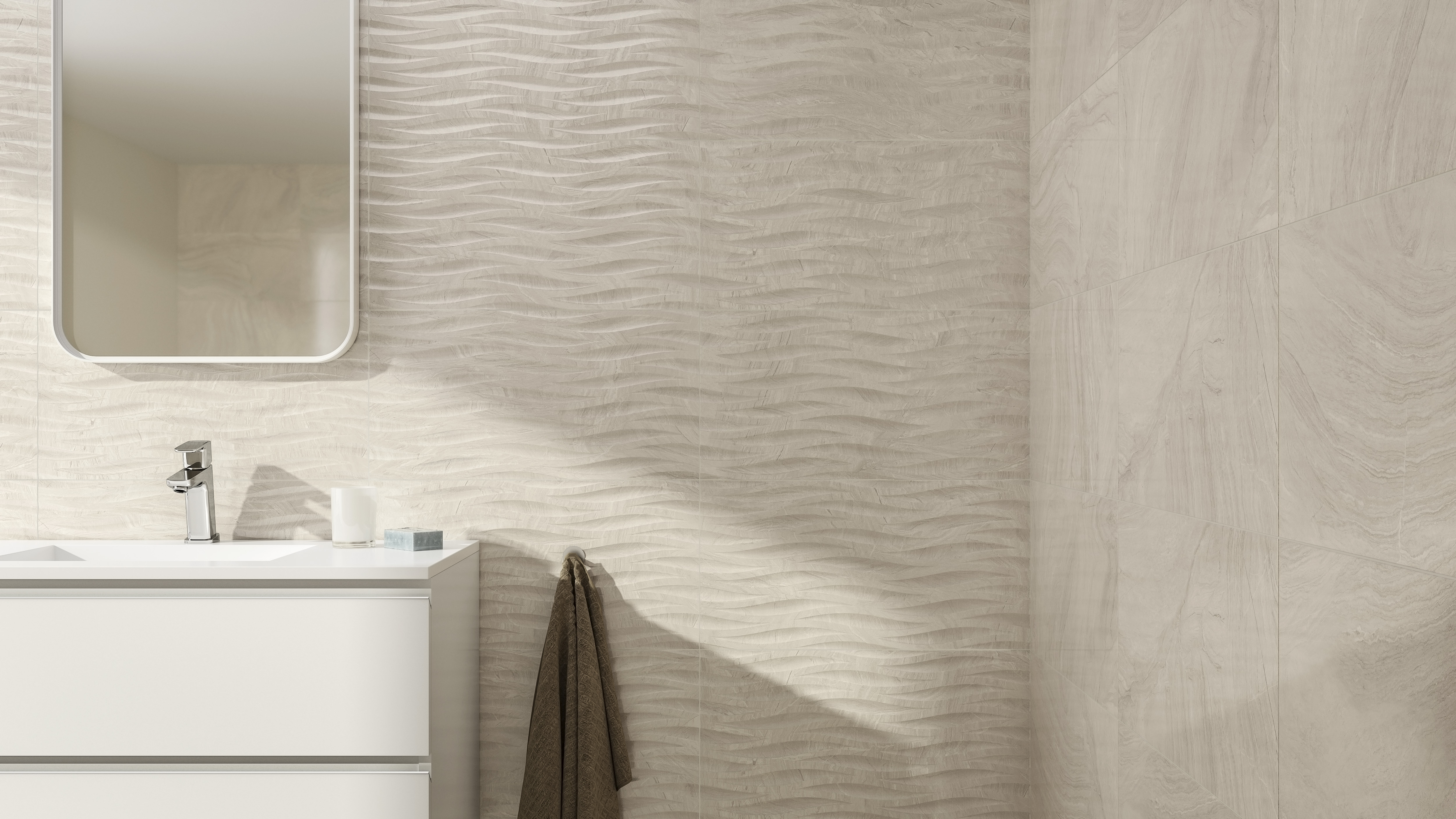 Azulejo porcelánico varana efecto piedra beige 32x62.5 cm