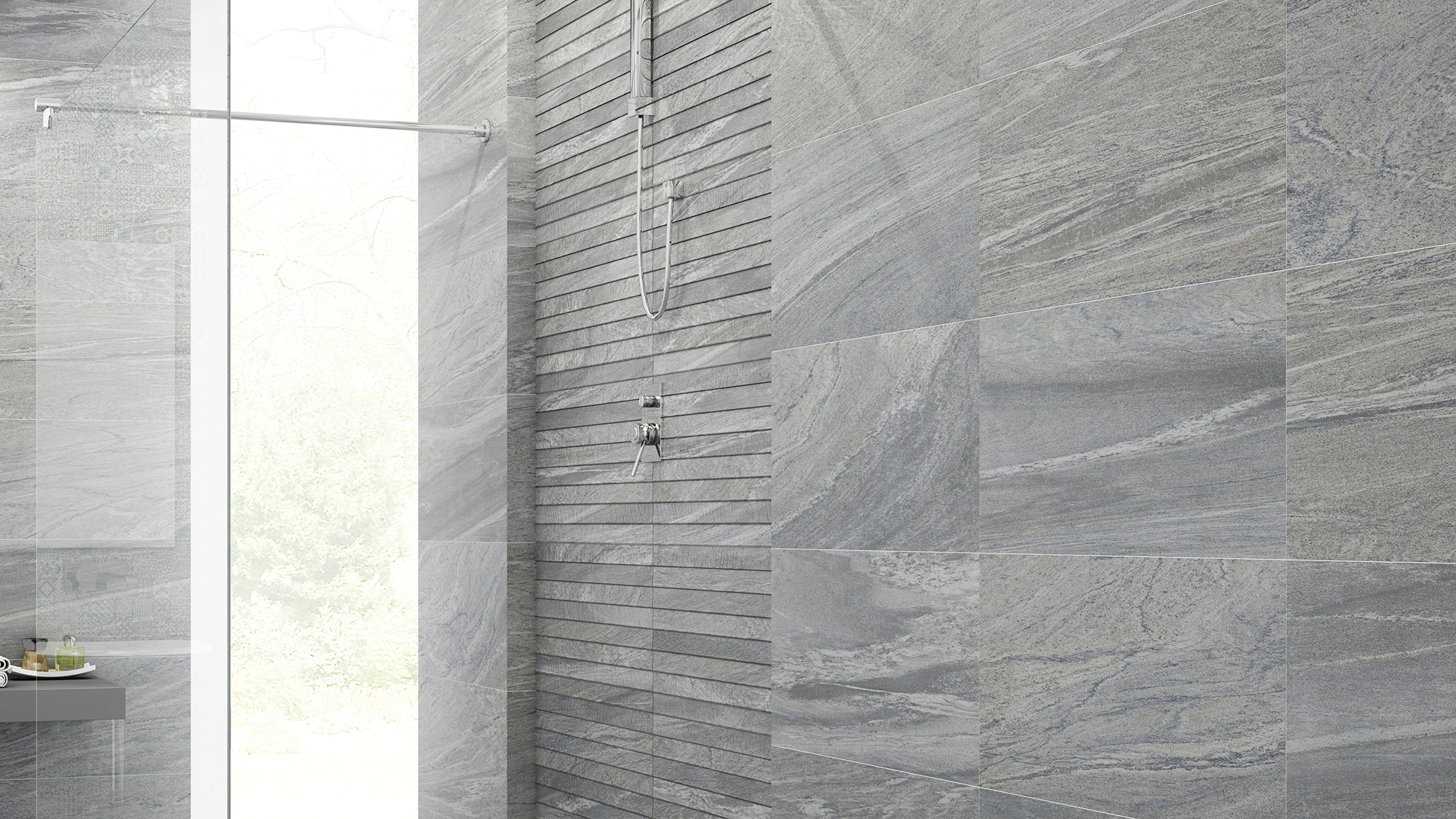 Azulejo porcelánico sáhara efecto piedra gris 32x62.5 cm artens