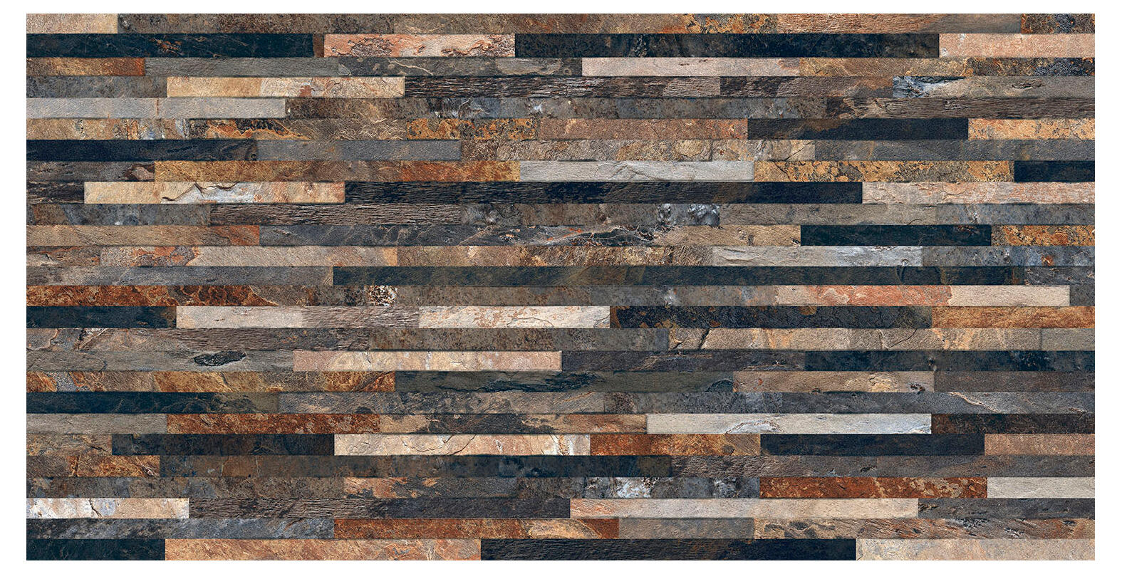 Azulejo porcelánico ardesia efecto piedra, pizarra marrón 32x62.5 cm