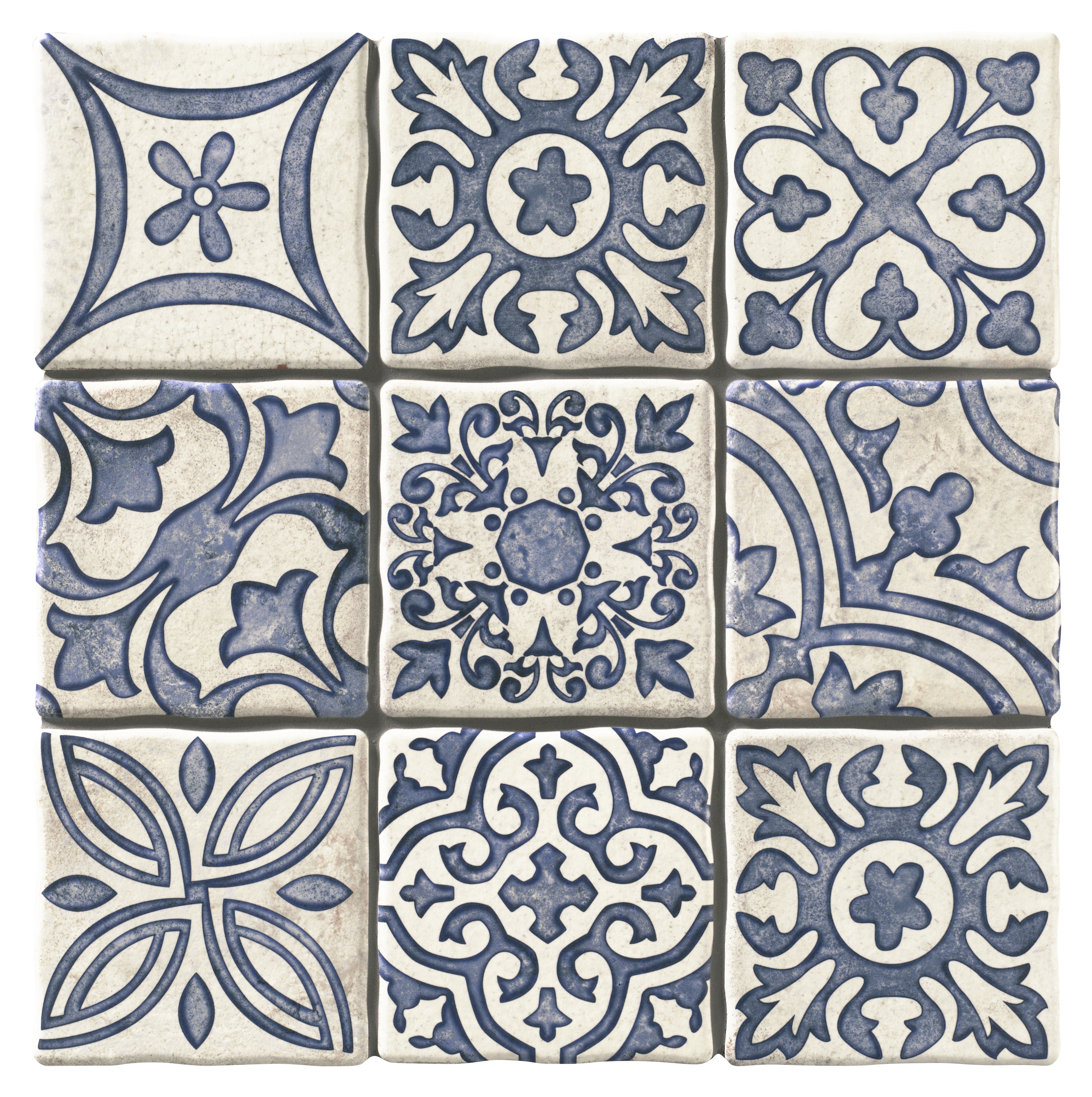 Azuljo Azulejo Duomo efecto piedra azul 20x20 cm | Leroy Merlin