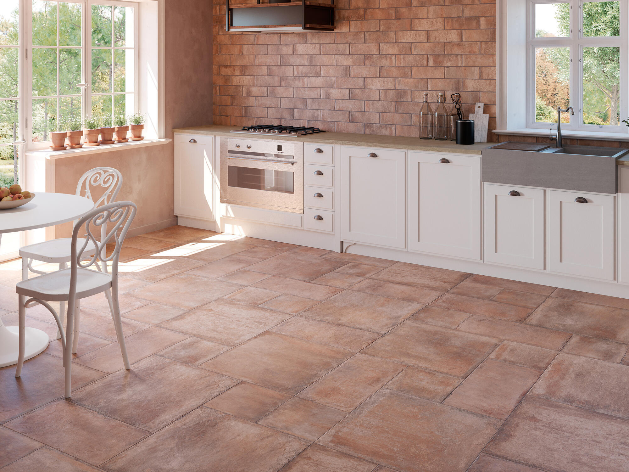 Azulejo cazorla efecto cemento rojo 10x30 cm grespania