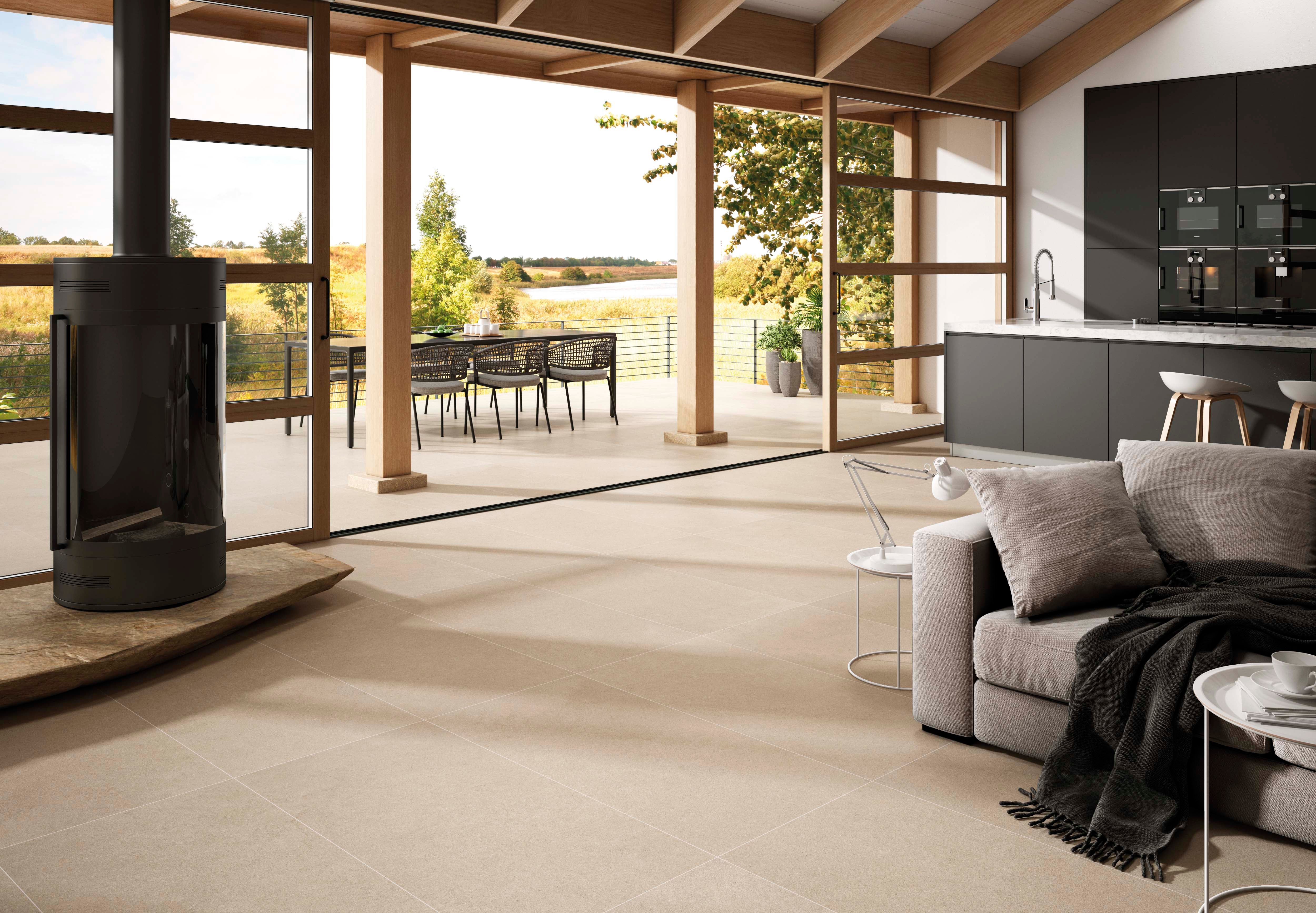 Suelo cerámico erawan efecto piedra almond 60x60 cm c3
