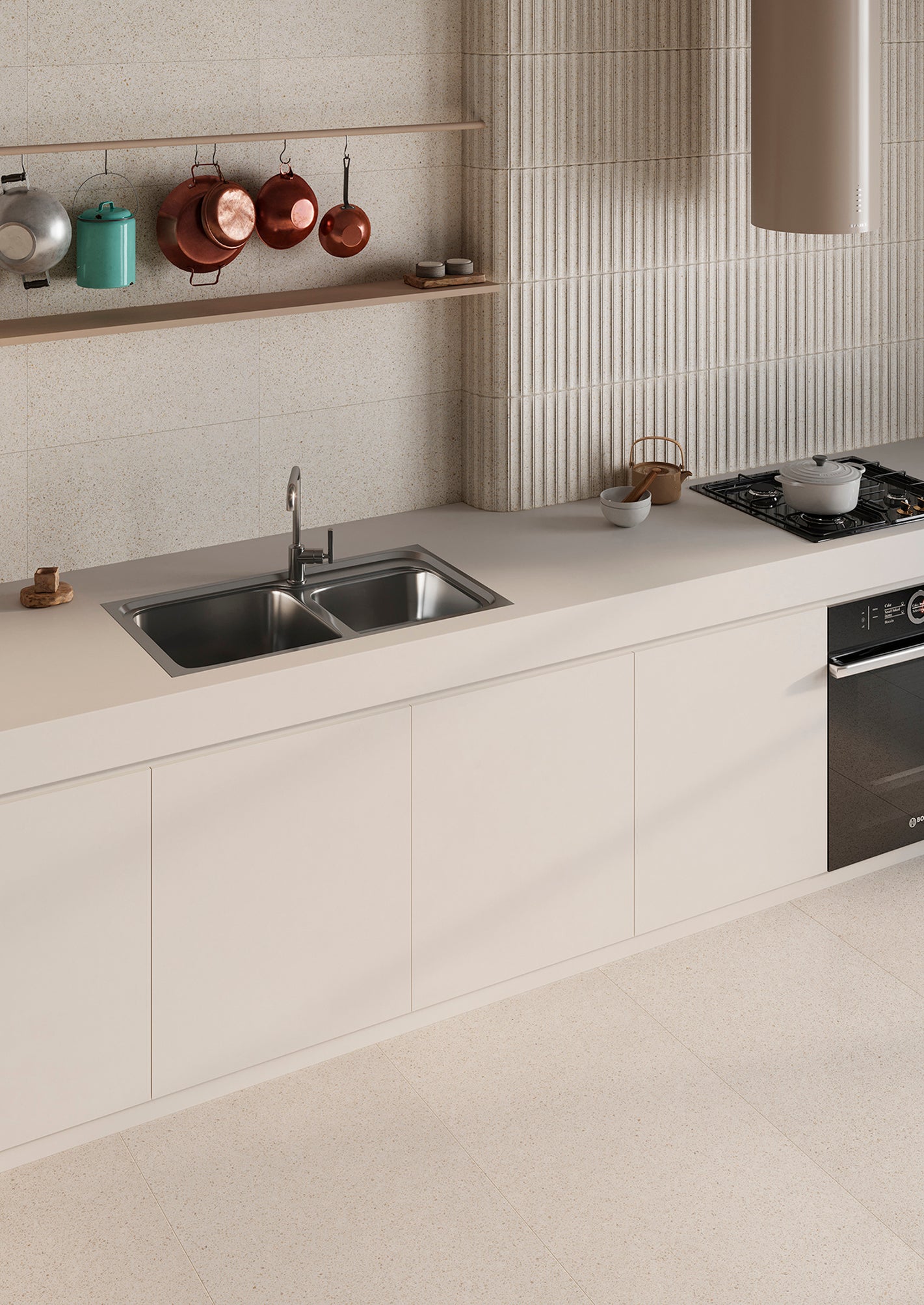 Azulejo porcelánico marmetta efecto piedra, mármol cream deco 32x62.5 cm