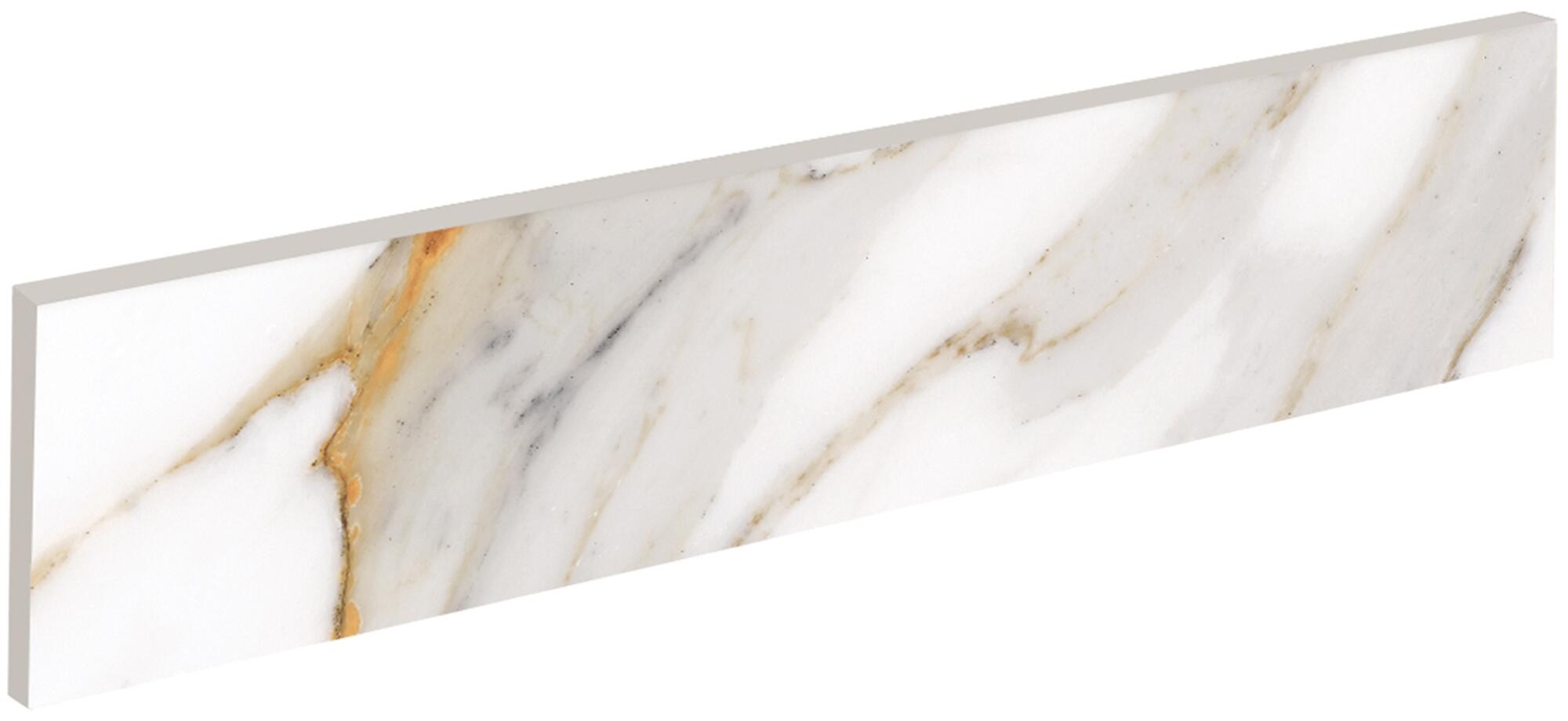 Rodapié cerámico marble 40x9 cm mármol blanco