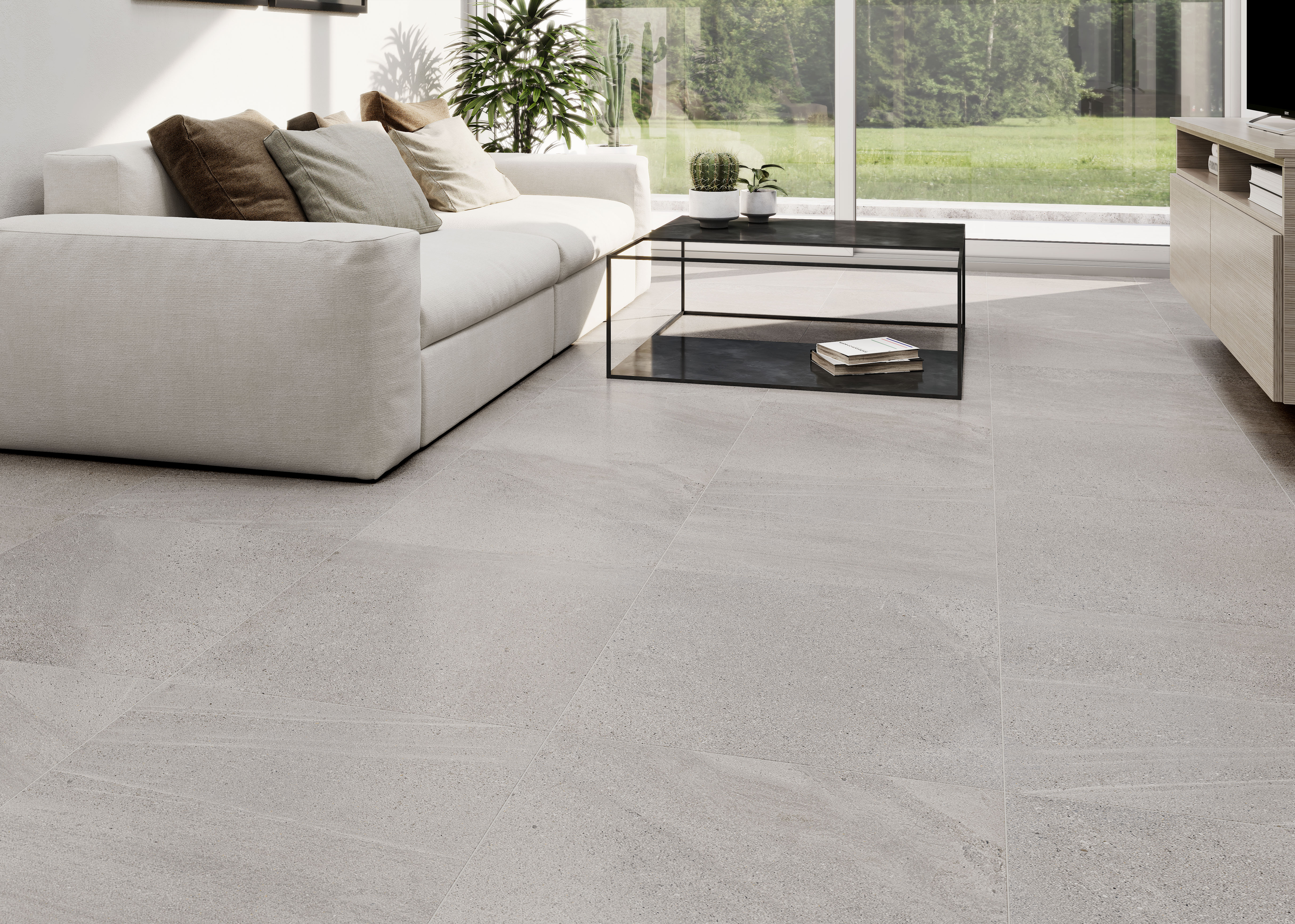 Azulejo cerámico evan efecto piedra gris natural 60x60 cm artens