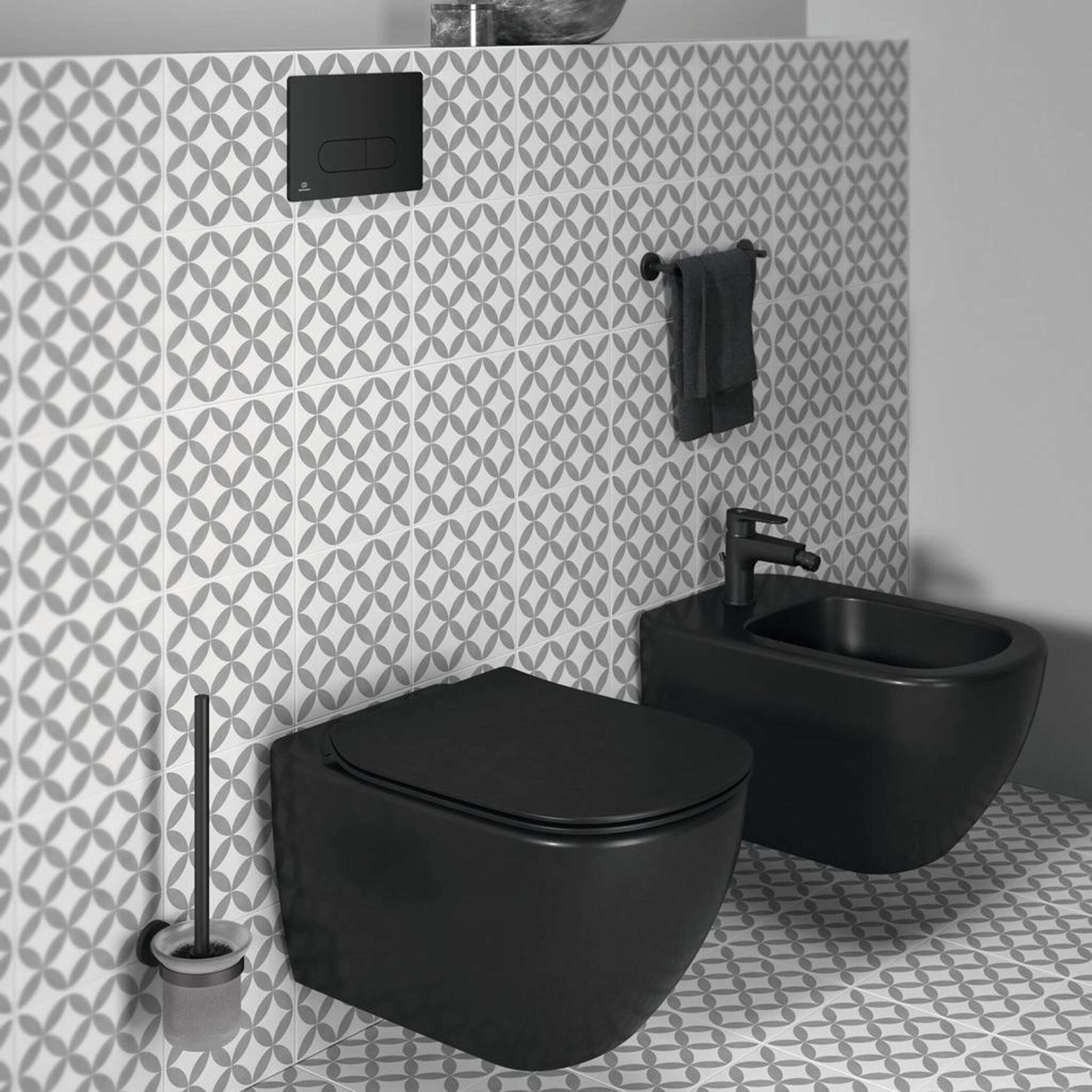 Pack WC suspendido IDEAL STANDARD Idealmood  con tapa amortiguada negro mate - 4
