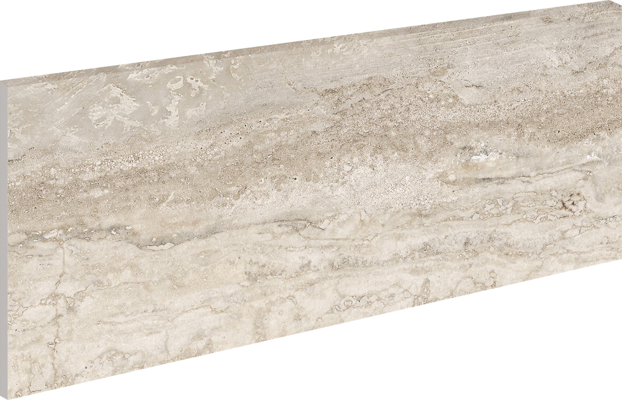 Rodapié cerámico travertino 40x18 cm mármol marrón