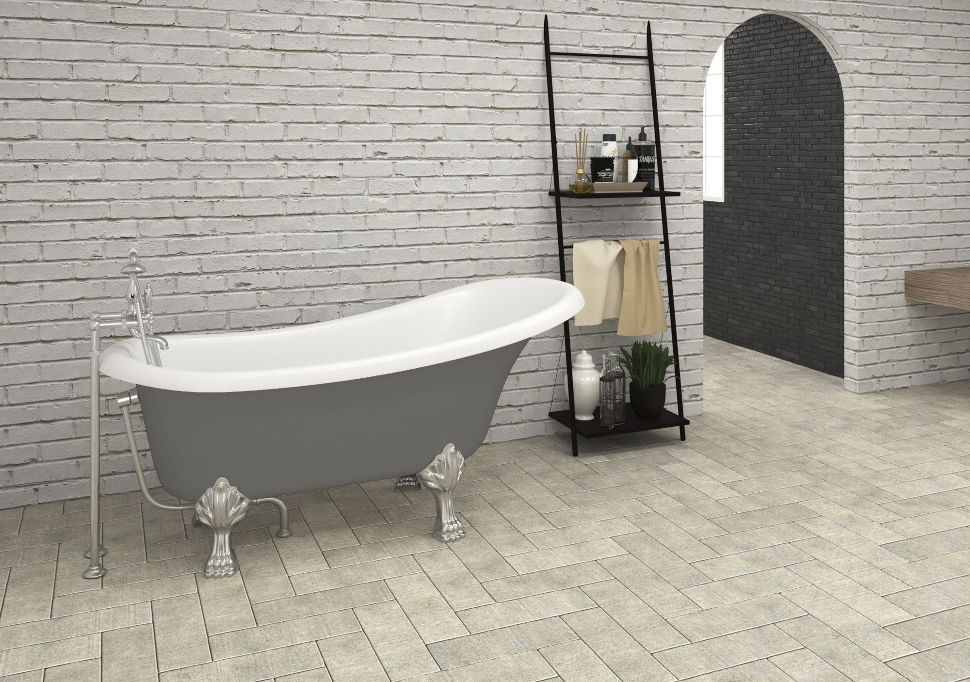 Bañera isla OBATH Grace blanco 170x80 cm - 5