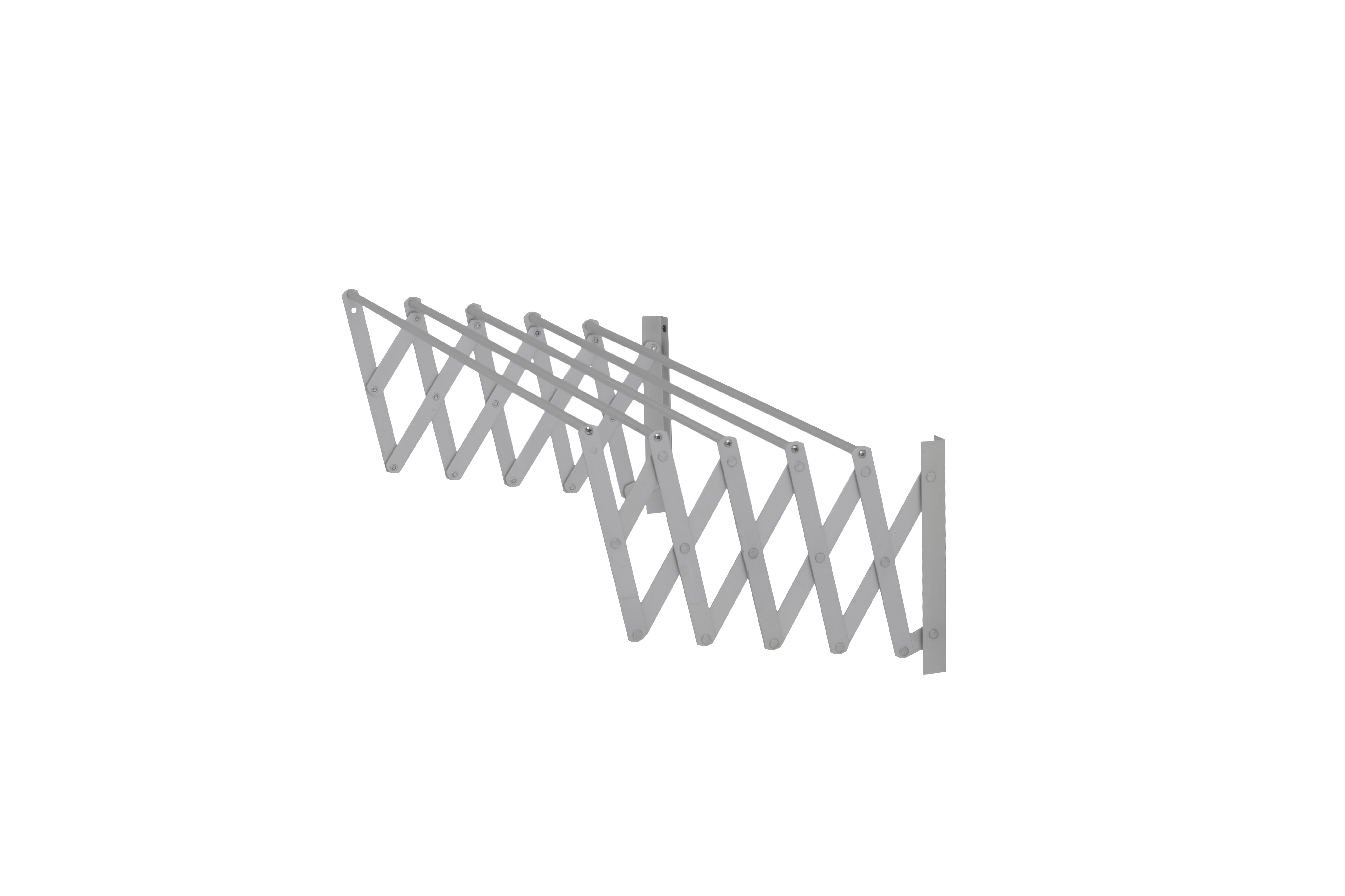 Tendedero 5 barras extensible para pared de aluminio, 4 metros de tendido