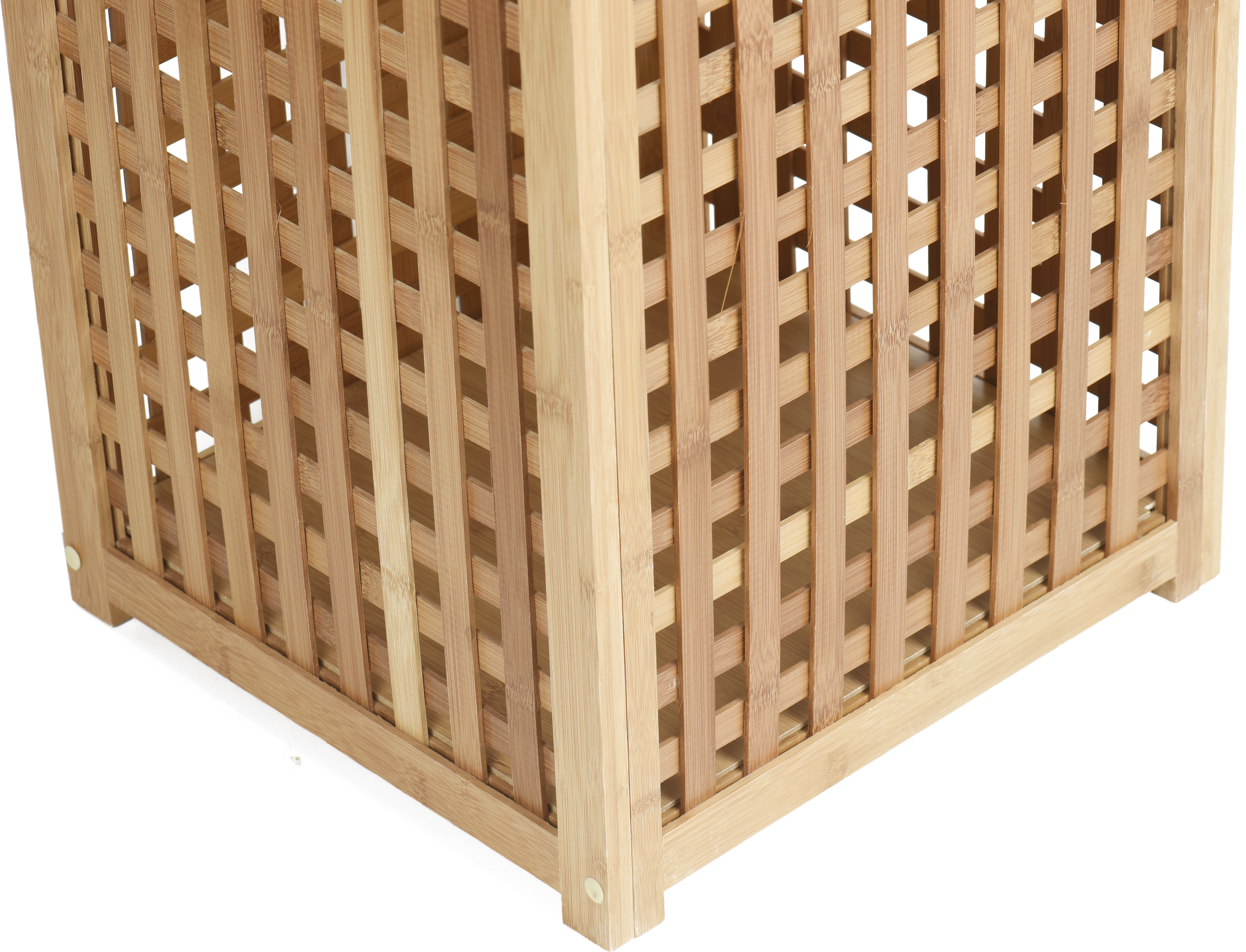 Cesto de ropa sucia con tapa Bambú de bambú marrón 40 L - 8