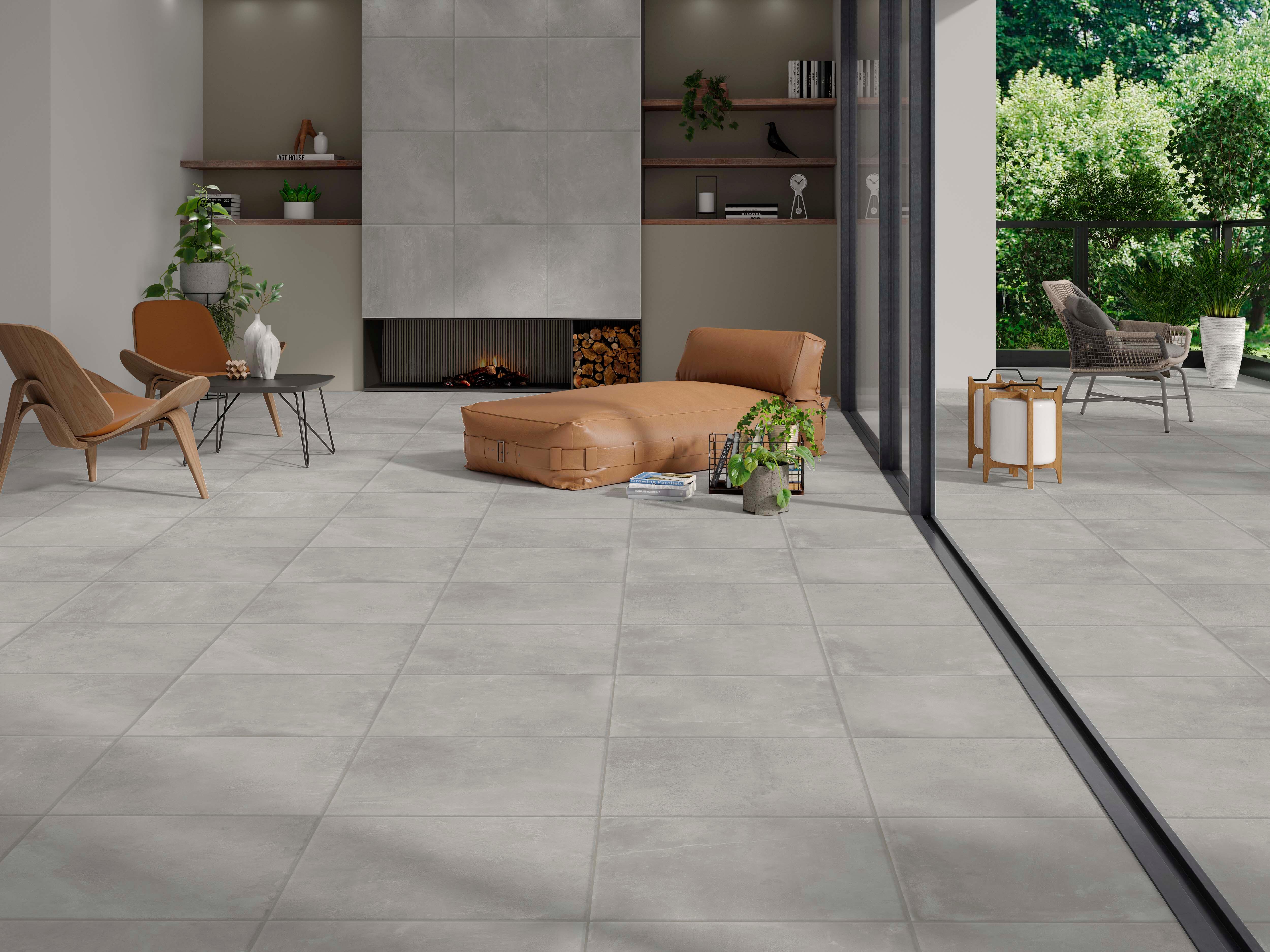 Suelo porcelánico tone efecto cemento gris cemento 45x45 cm c1 artens