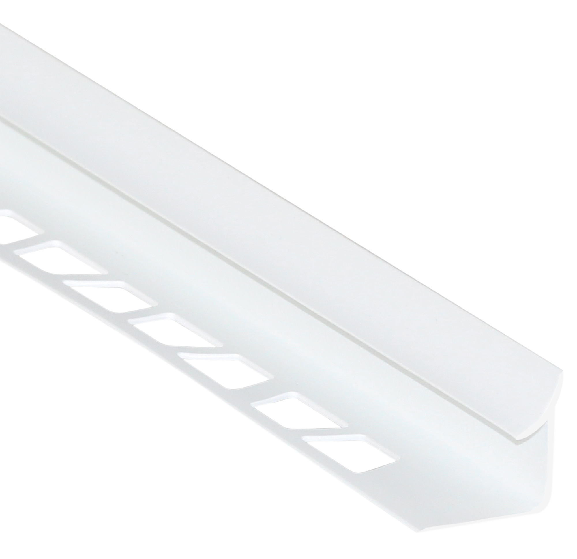 Perfil de esquina interna curvo de pvc blanco mate 2.5m x1cm